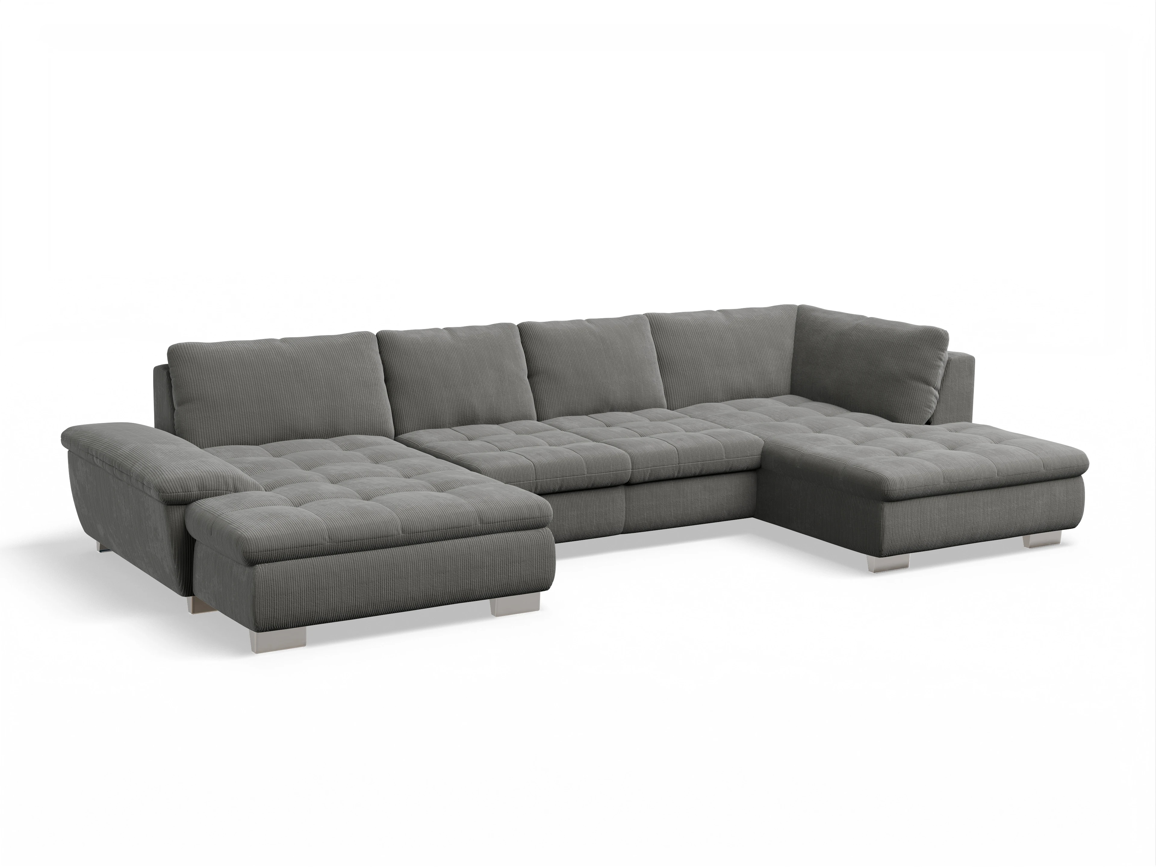 Ansicht des Produktes SC Smart 1007 Wohnlandschaft offen beidseitig in Stoff Braun