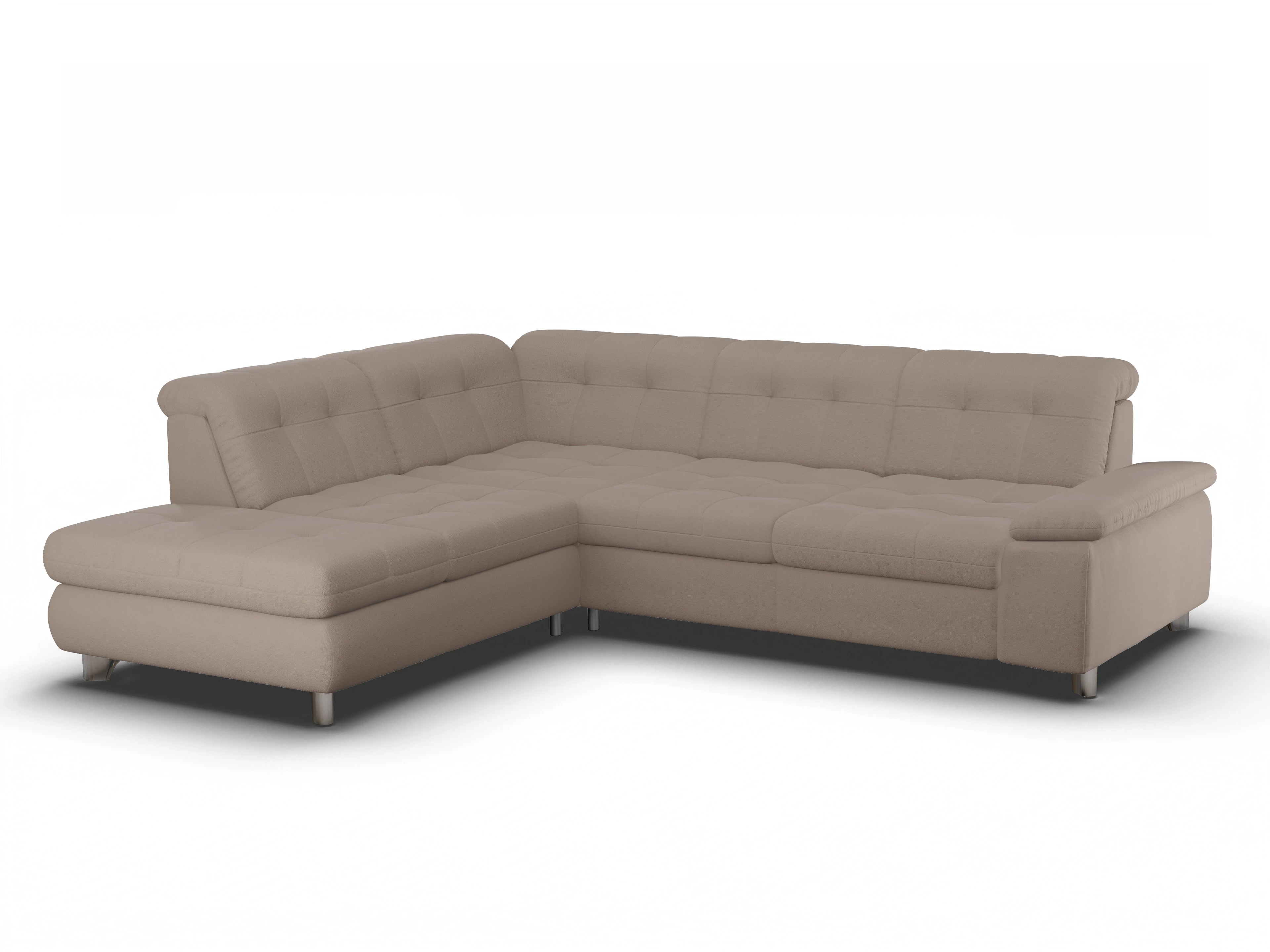 Ansicht des Produktes SC Smart 1012 Ecksofa links Abschluss offen in Stoff Beige