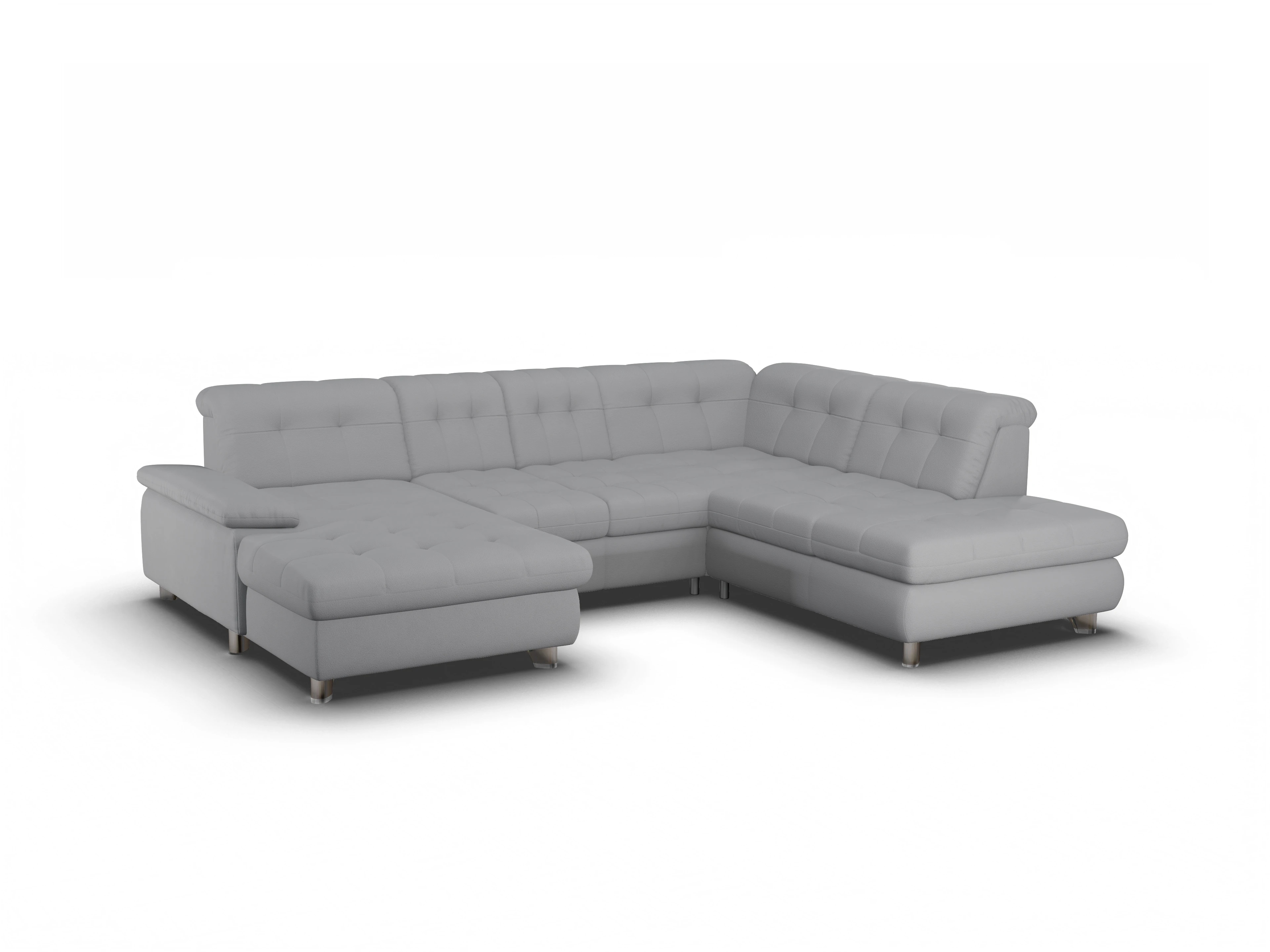 Ansicht des Produktes SC Smart 1012 Wohnlandschaft offen beidseitig in Stoff Grau