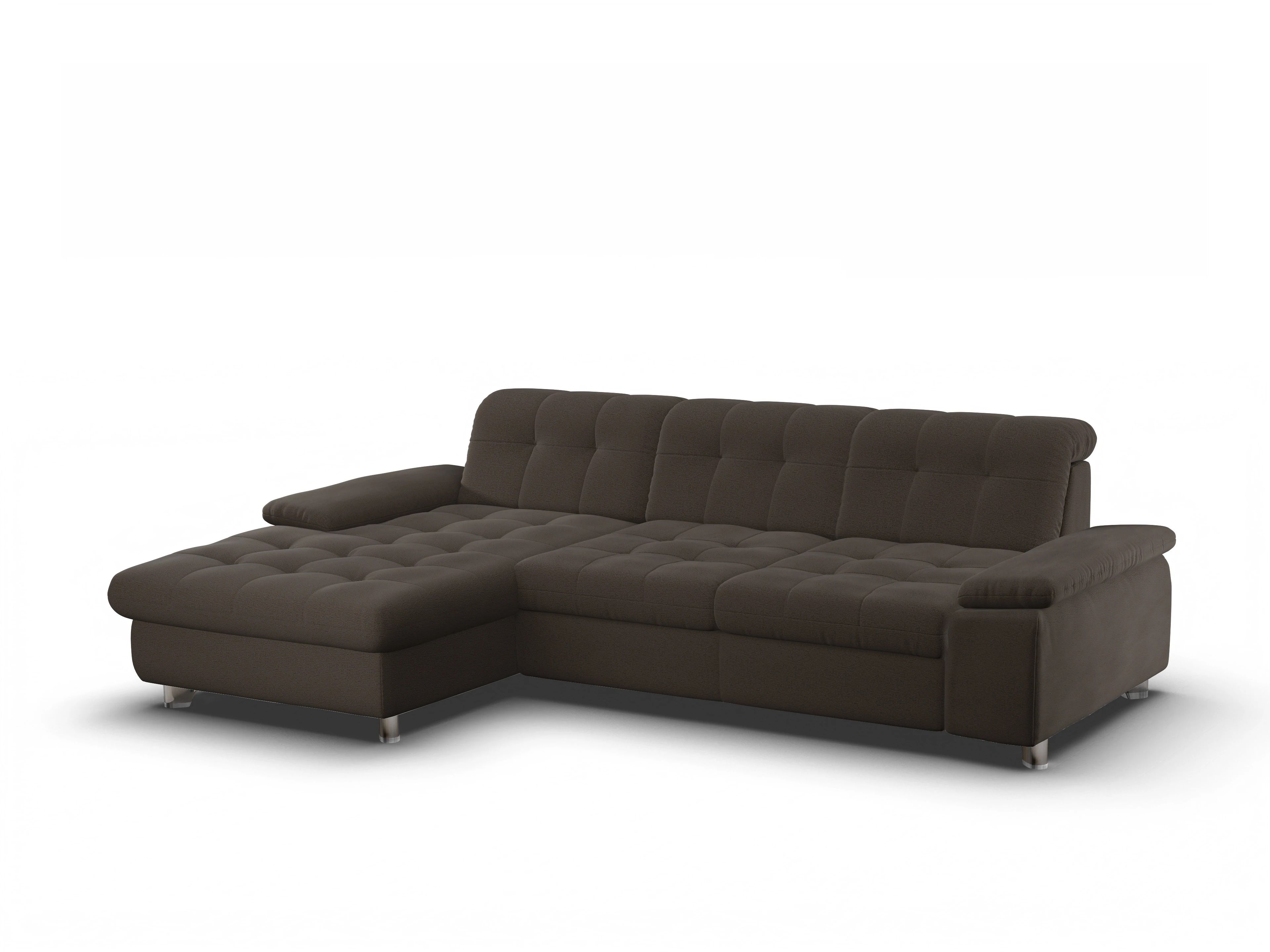 Ansicht des Produktes SC Smart 1012 Ecksofa links Abschluss offen in Stoff Braun