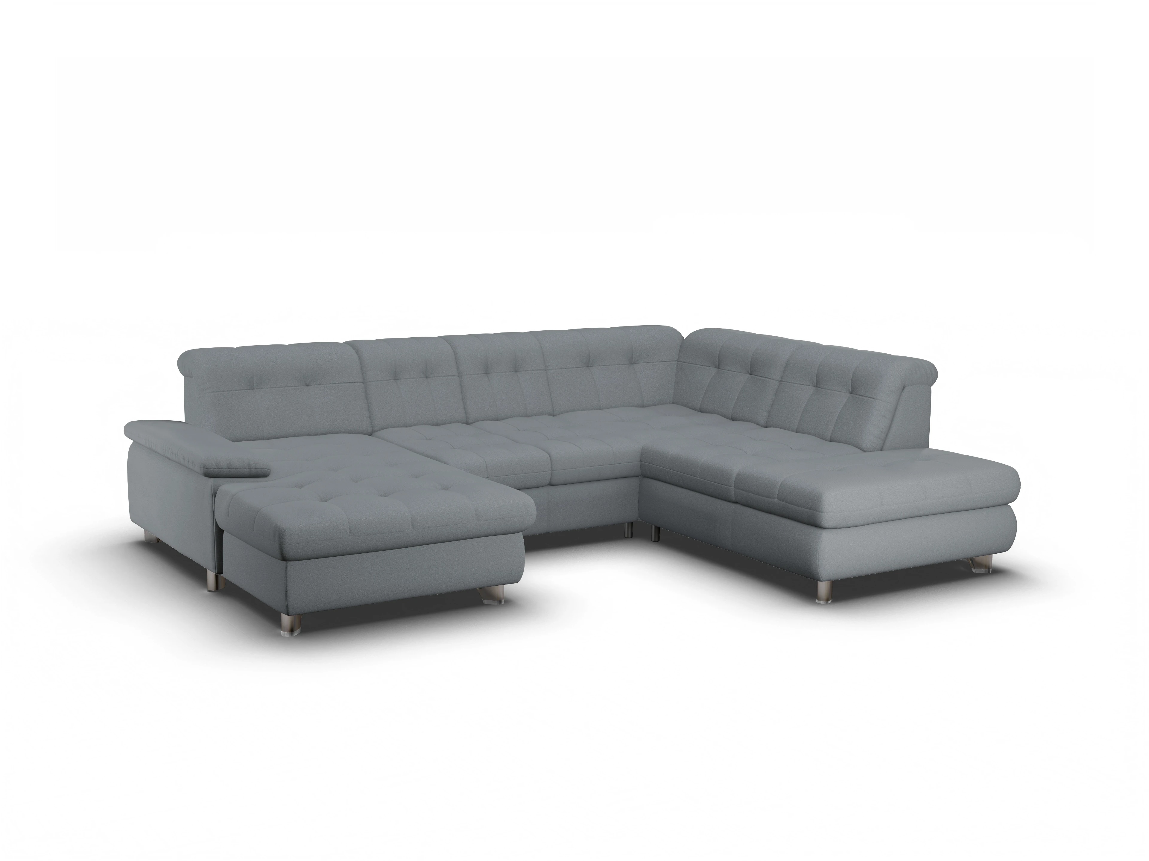 Ansicht des Produktes SC Smart 1012 Wohnlandschaft offen beidseitig in Stoff Grau