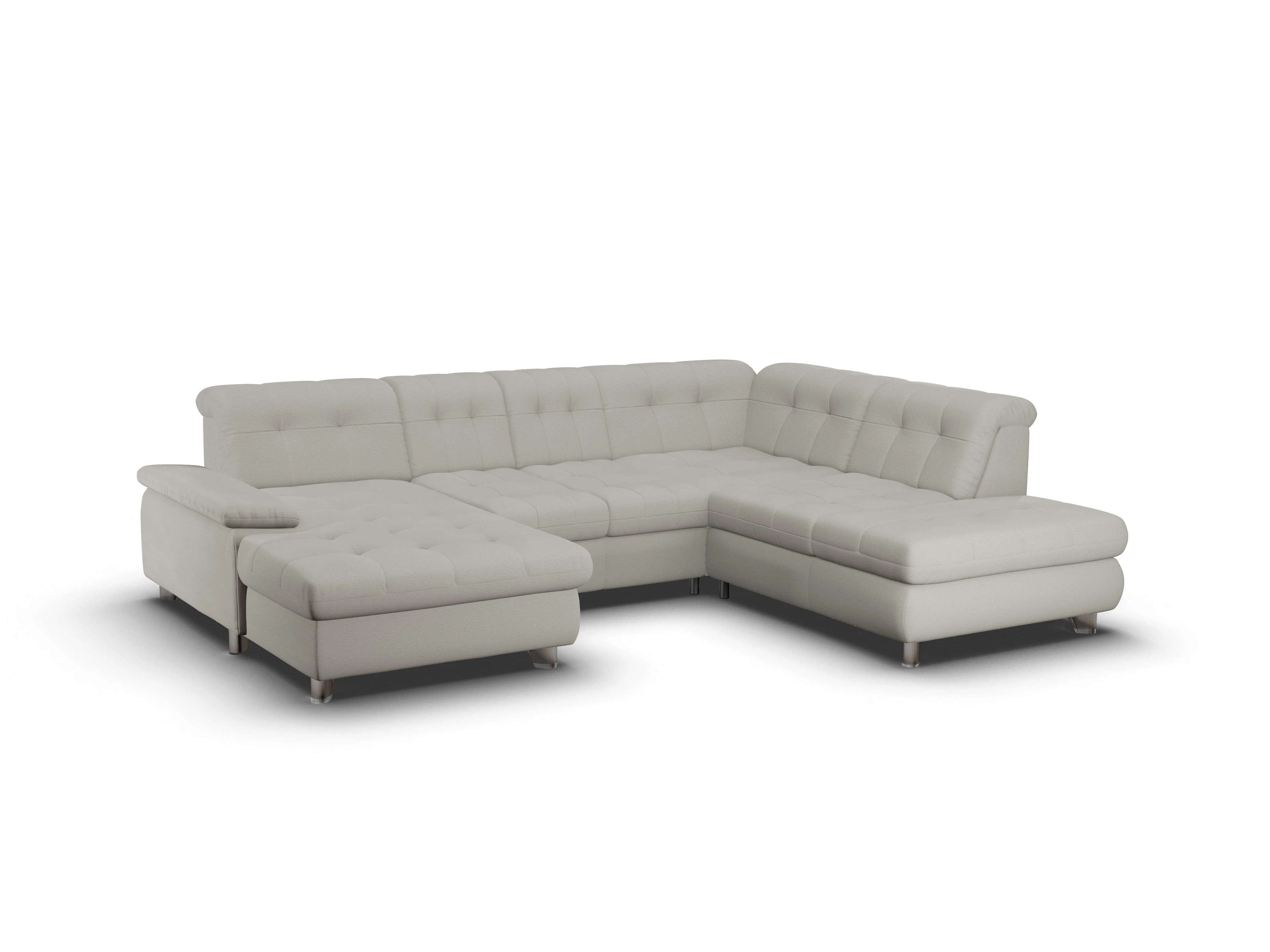 Ansicht des Produktes SC Smart 1012 Wohnlandschaft offen beidseitig in Stoff Grau