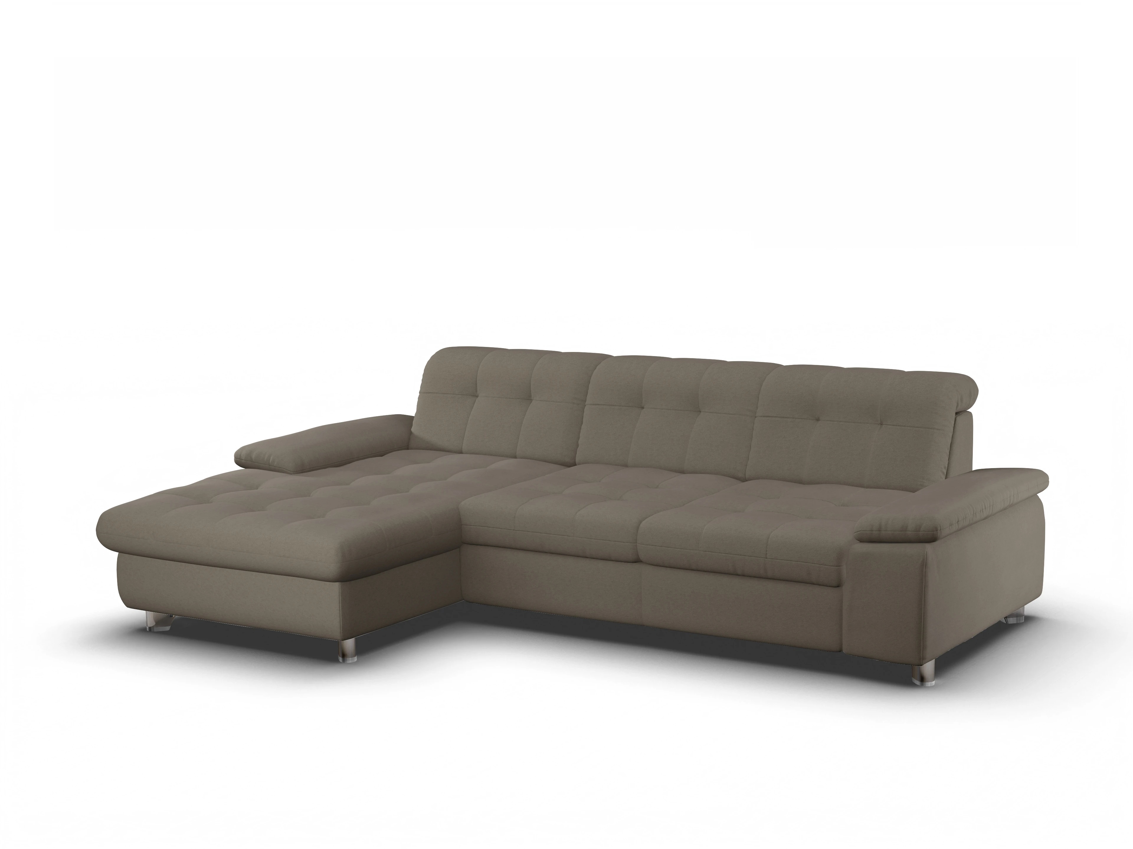 Ansicht des Produktes SC Smart 1012 Ecksofa links Abschluss offen in Stoff Grau