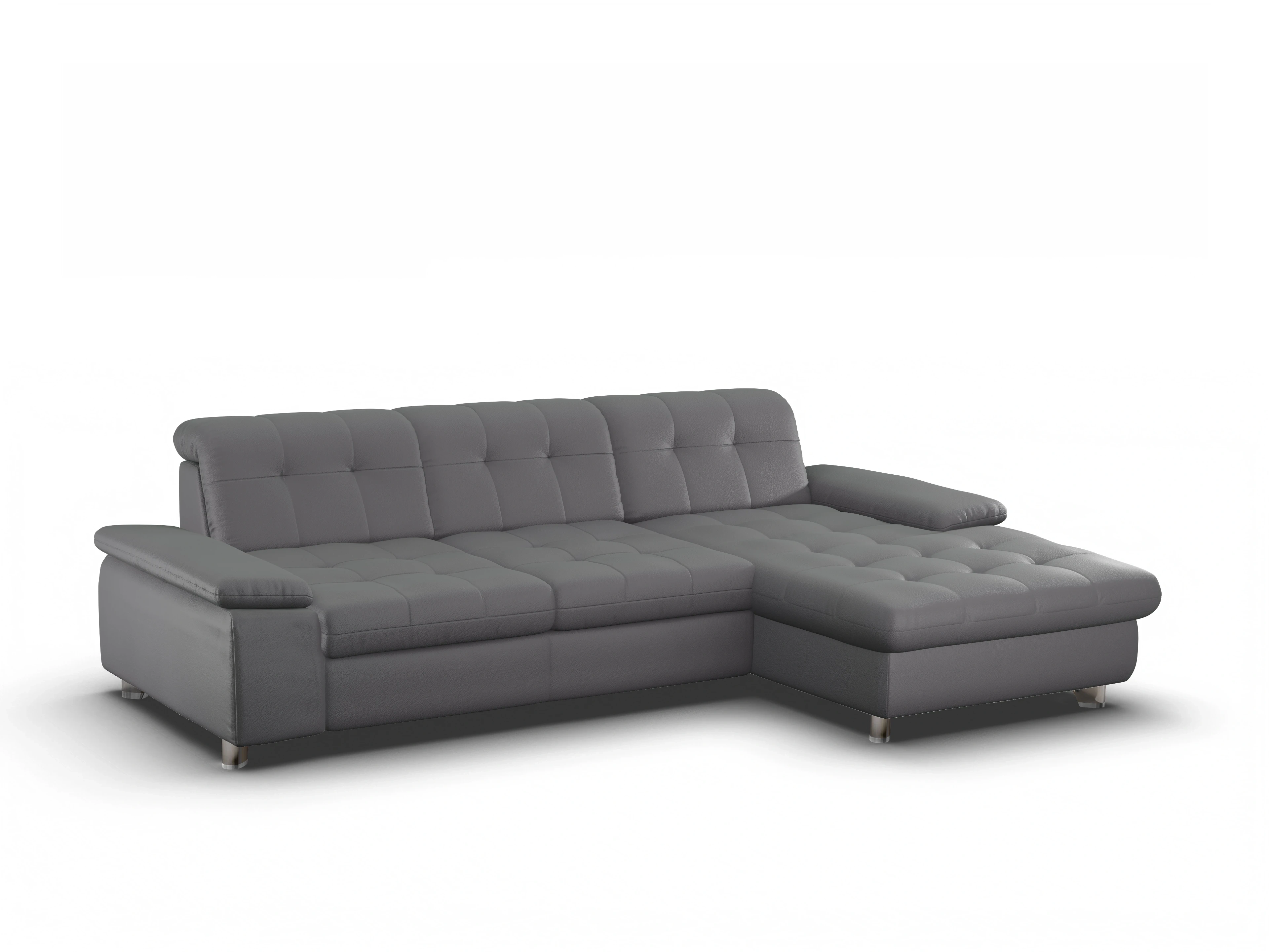 Ansicht des Produktes SC Smart 1012 Ecksofa rechts Abschluss offen in Stoff Grau