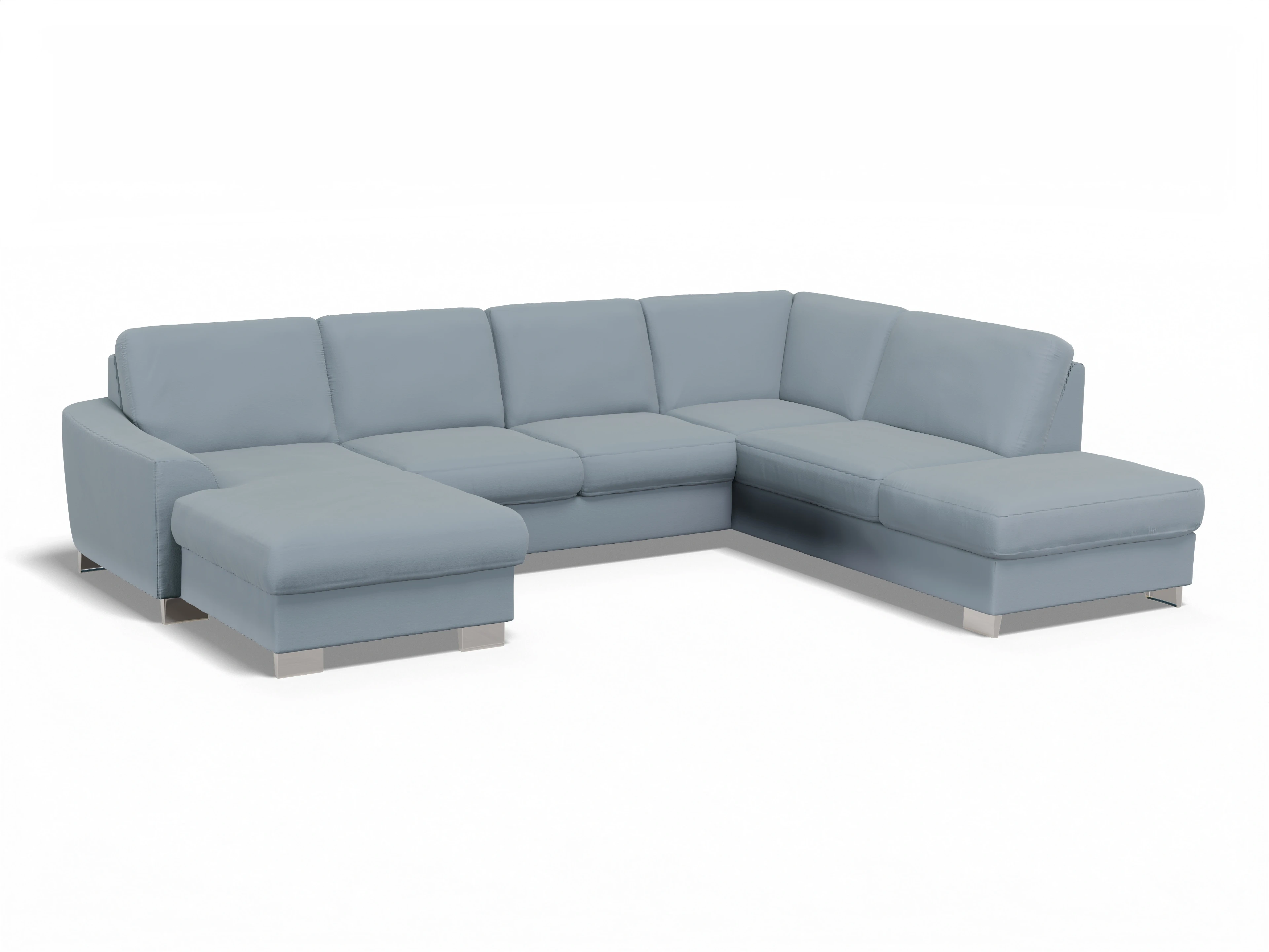 Ansicht des Produktes SC Family 1028 Wohnlandschaft offen beidseitig in Stoff Blau