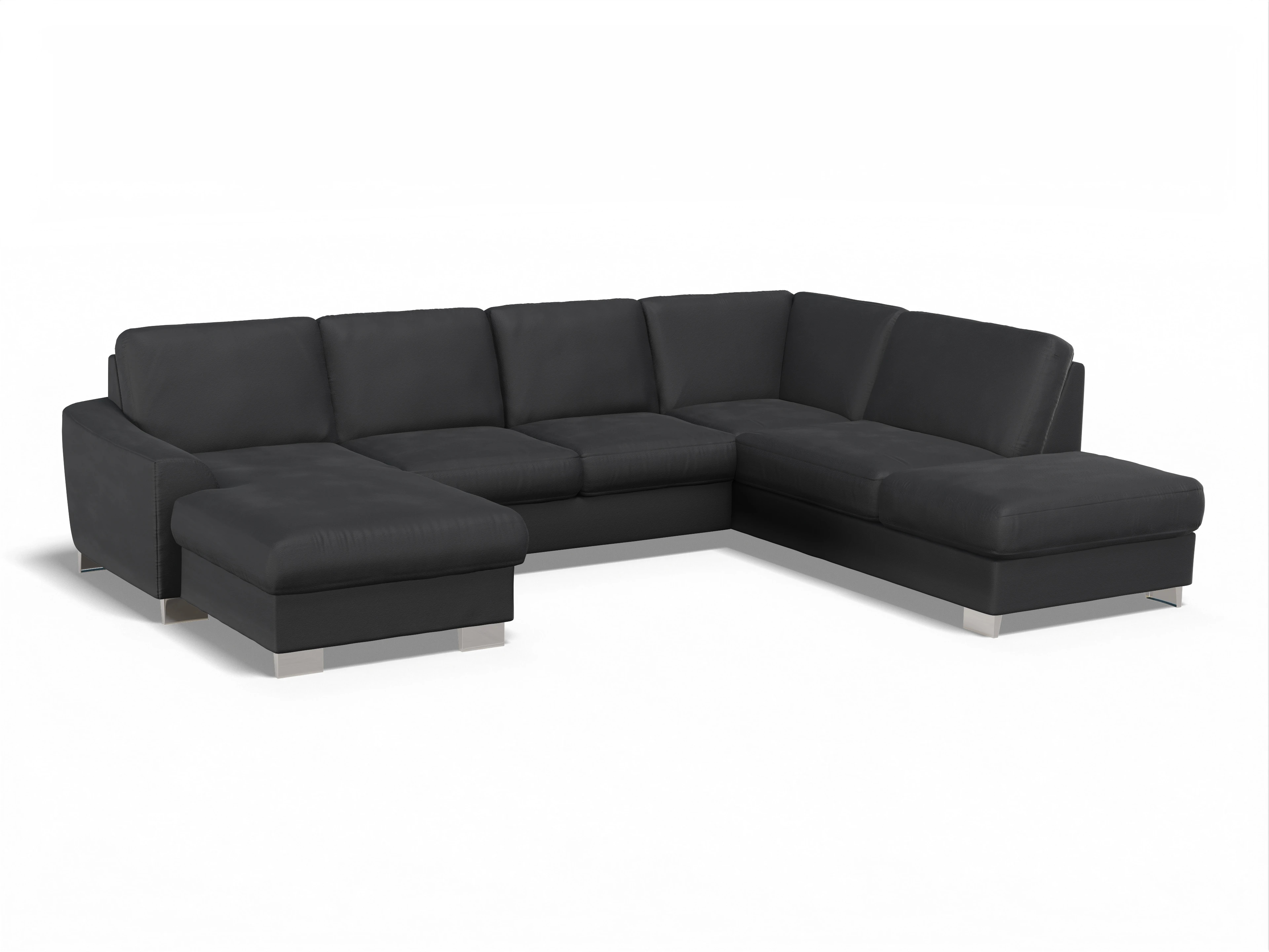 Ansicht des Produktes SC Family 1028 Wohnlandschaft offen beidseitig in Stoff Grau