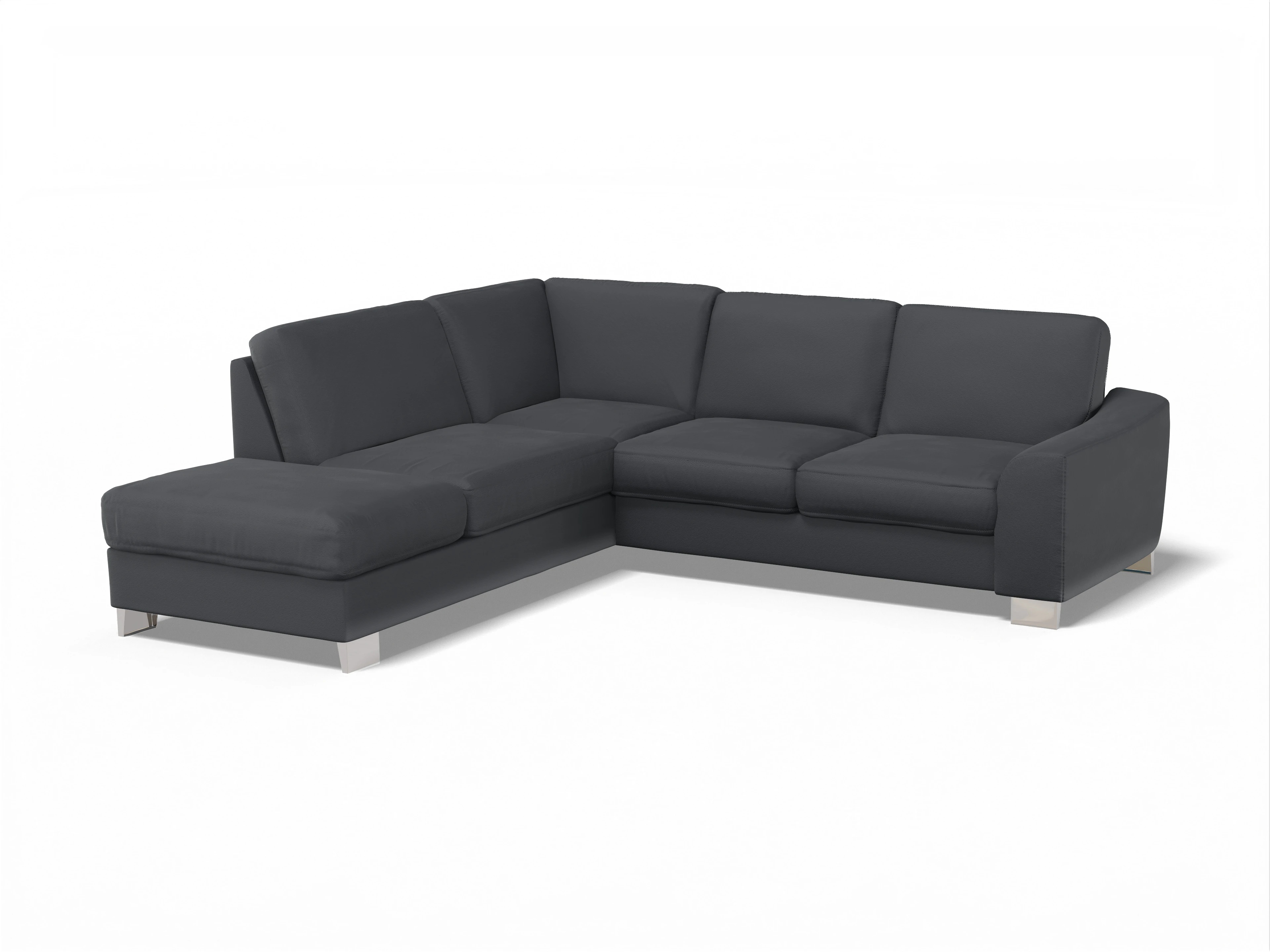 Ansicht des Produktes SC Family 1028 Ecksofa links Abschluss offen in Stoff Grau