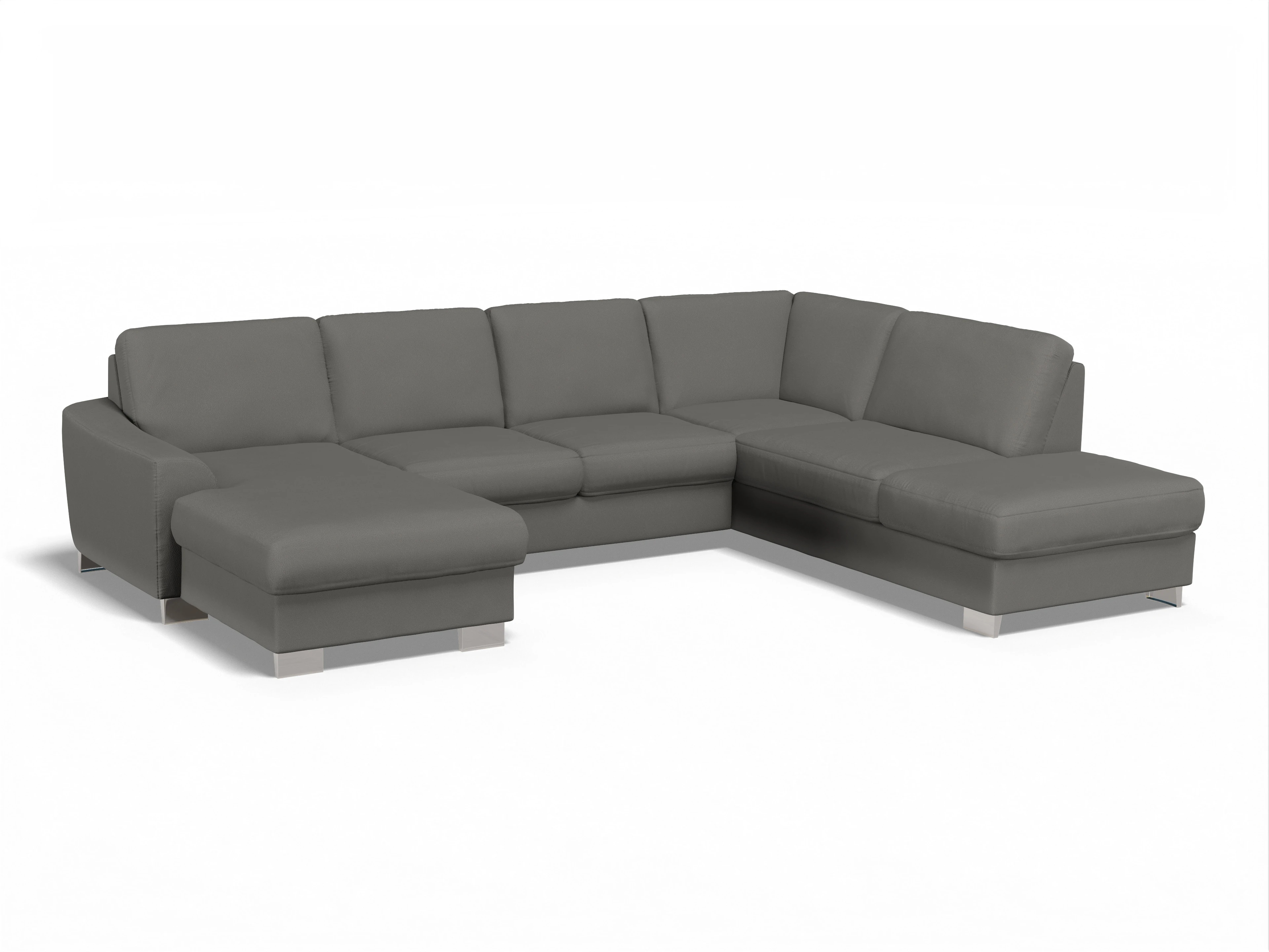 Ansicht des Produktes SC Family 1028 Wohnlandschaft offen beidseitig in Stoff Grau