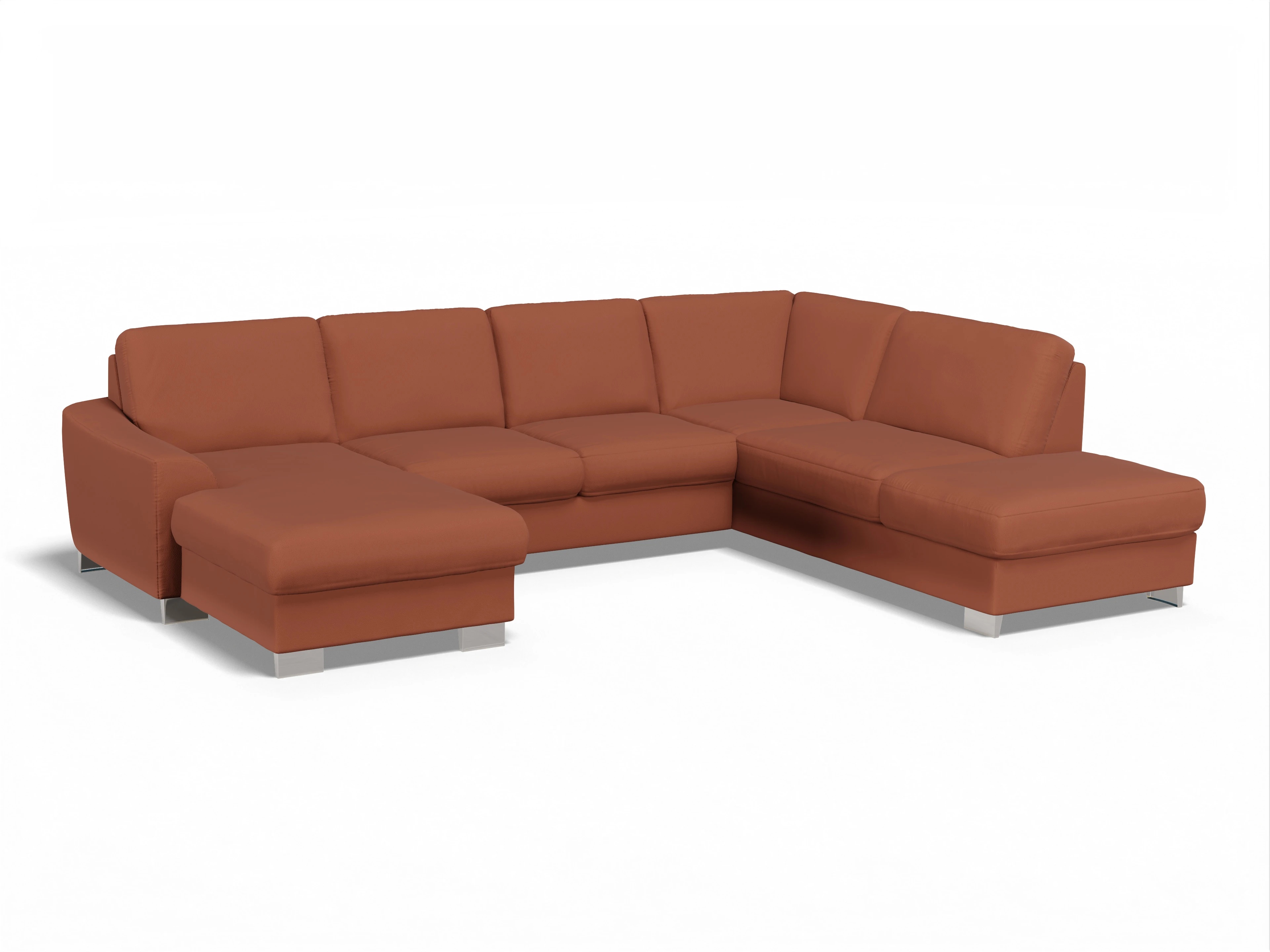 Ansicht des Produktes SC Family 1028 Wohnlandschaft offen beidseitig in Stoff Rot