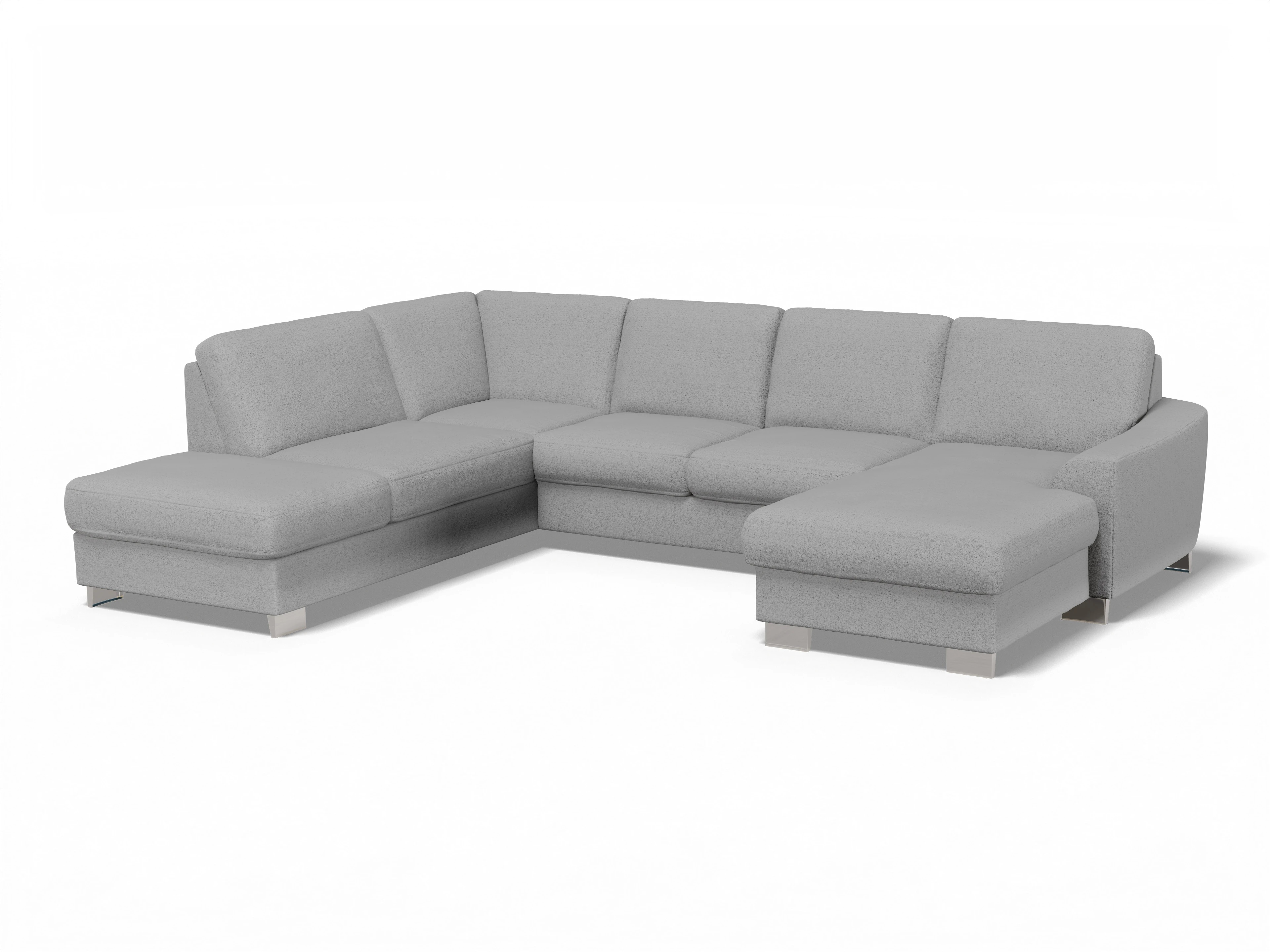 Ansicht des Produktes SC Family 1028 Wohnlandschaft offen beidseitig in Stoff Grau