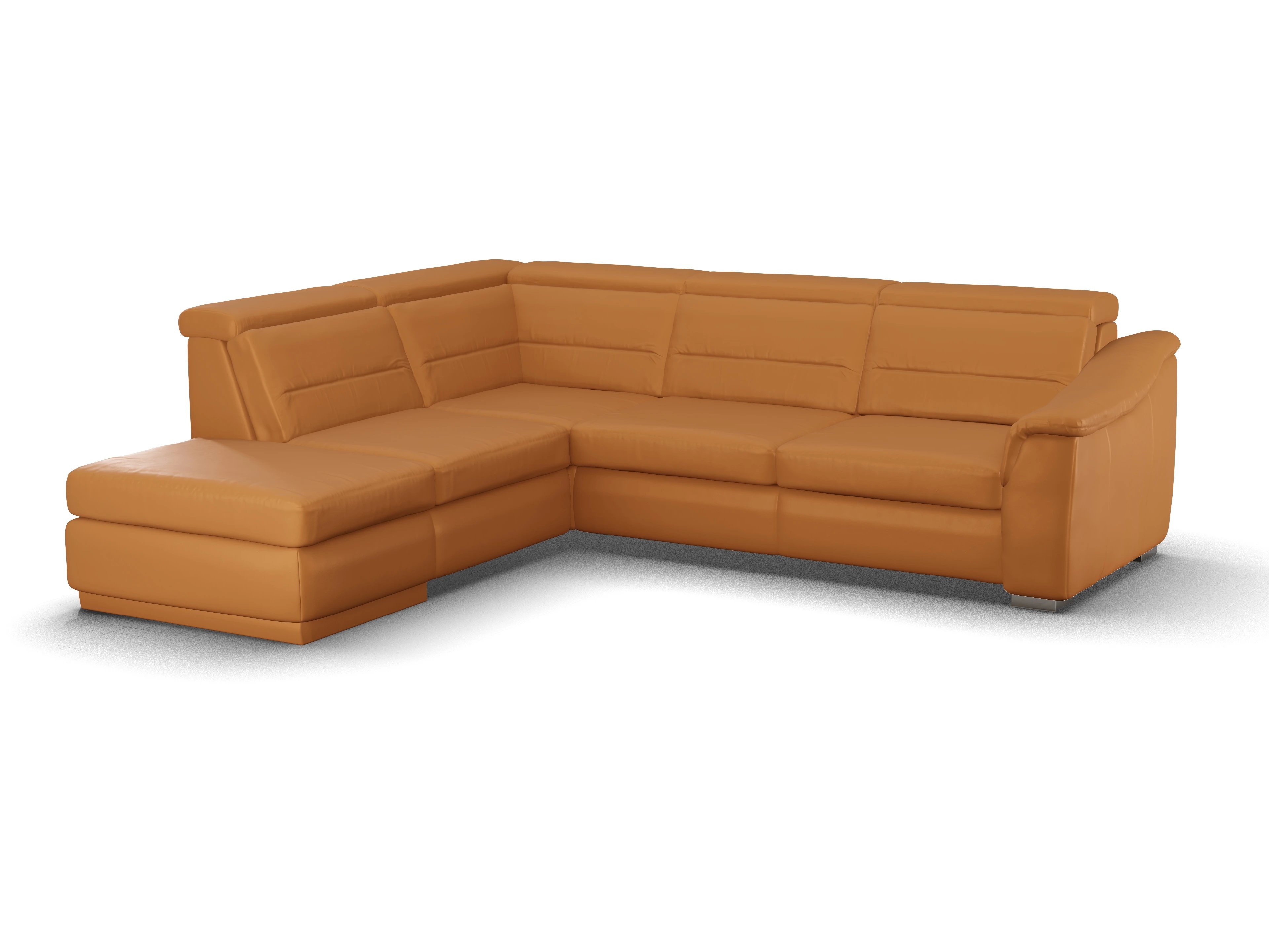 Ansicht des Produktes SC Select 1008 Ecksofa links Abschluss offen in Leder Orange