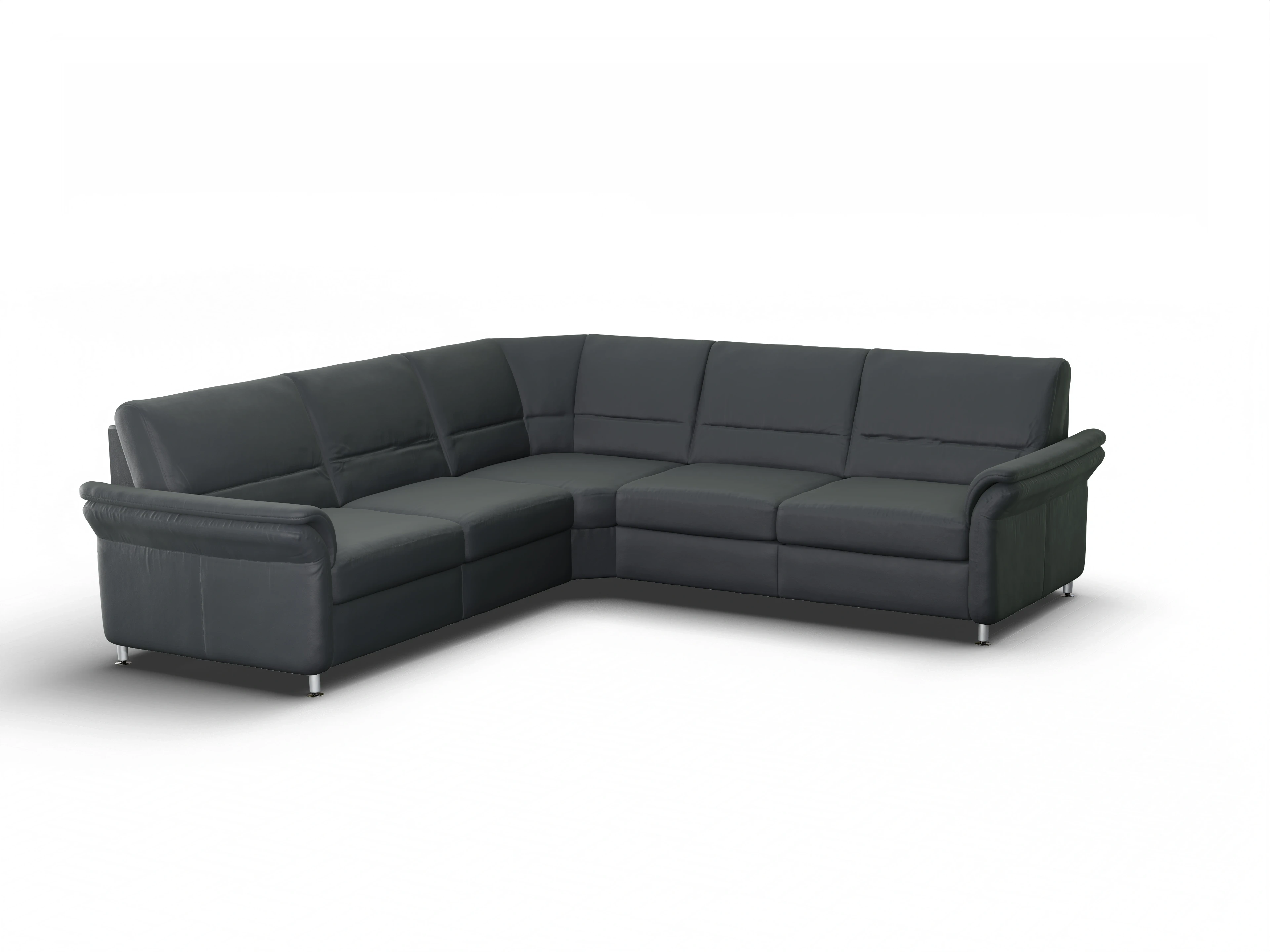 Sitz Concept Select 1010 Rundecke Medium Ansicht des Produktes SC Select 1010 Ecksofa gleichschenklig in Leder Grau
