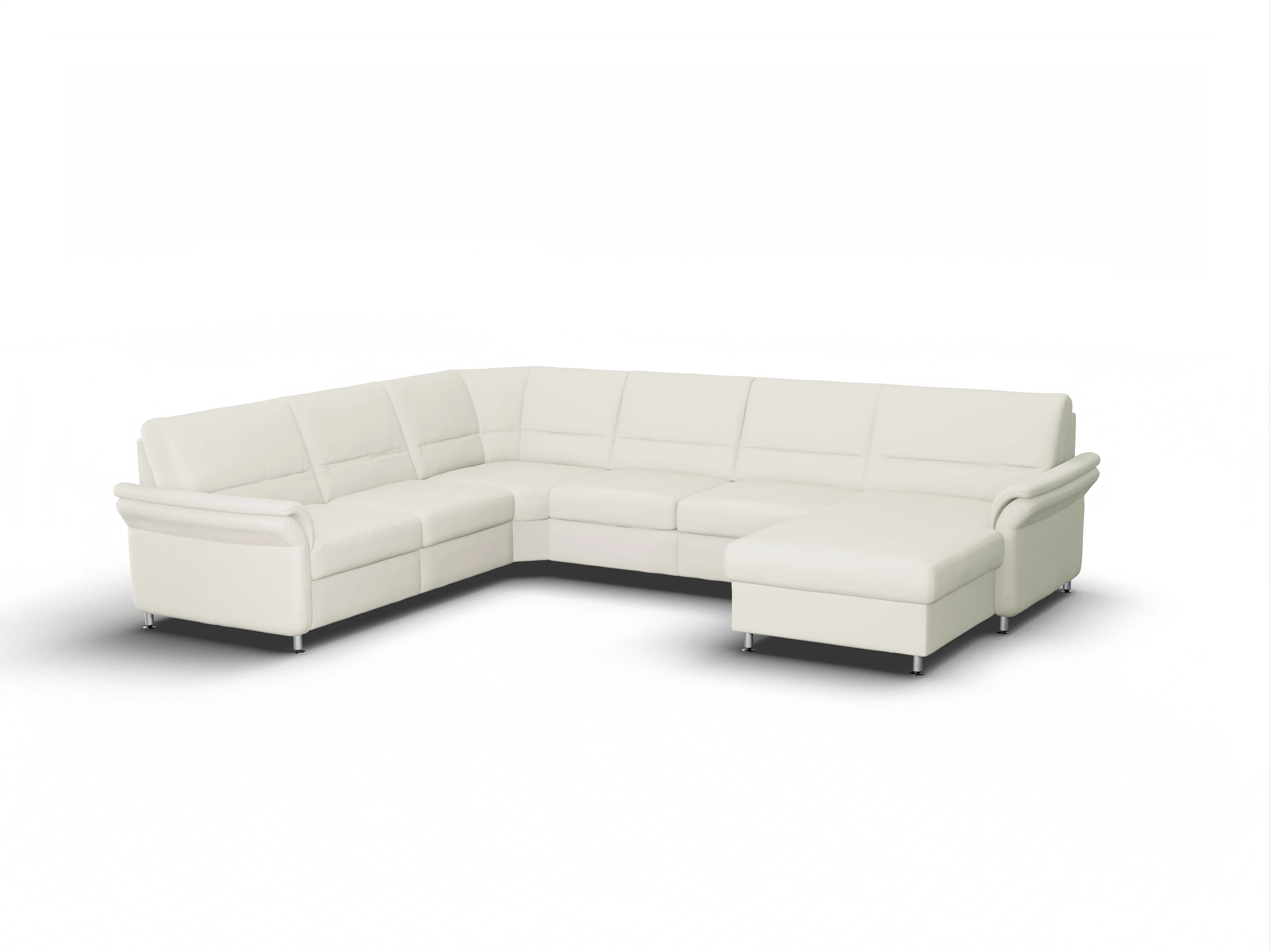 Sitz Concept Select 1010 CanRE Medium R Ansicht des Produktes SC Select 1010 Wohnlandschaft Armlehne links Abschluss offen rechts in Leder Beige