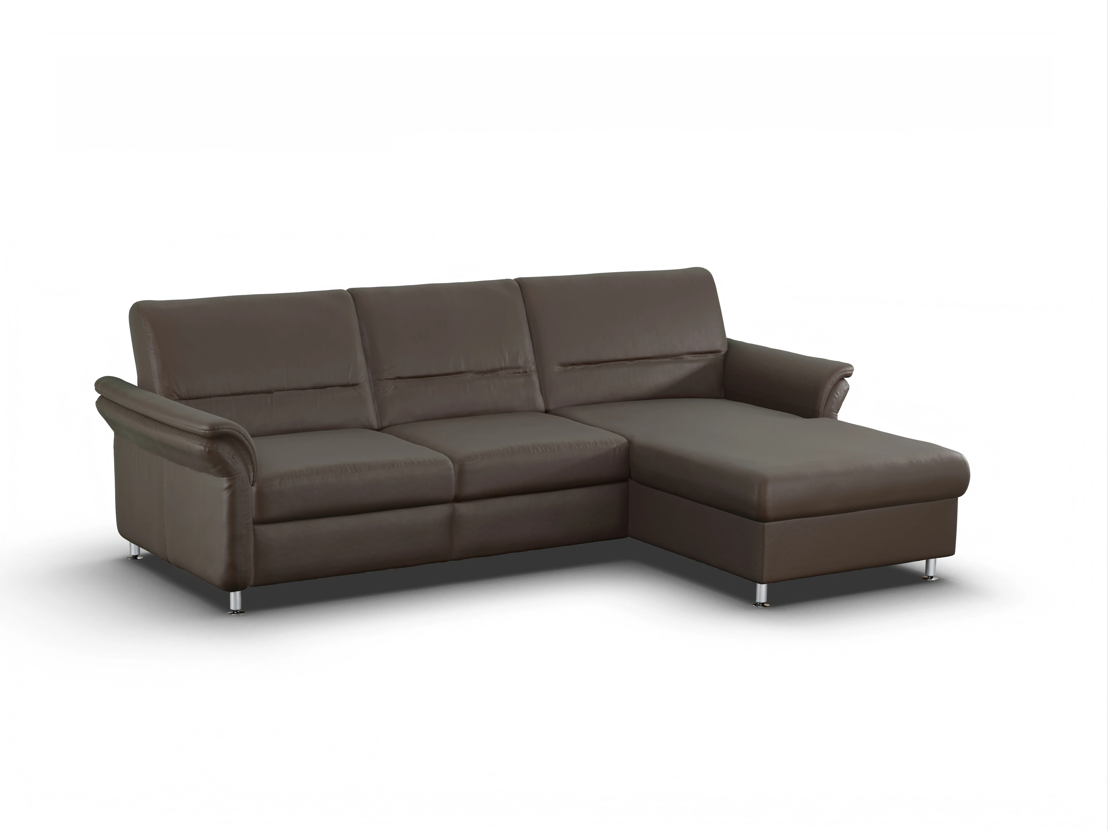 Sitz Concept Select 1010 Eck Can Medium R Ansicht des Produktes SC Select 1010 Ecksofa rechts Abschluss offen in Leder Braun
