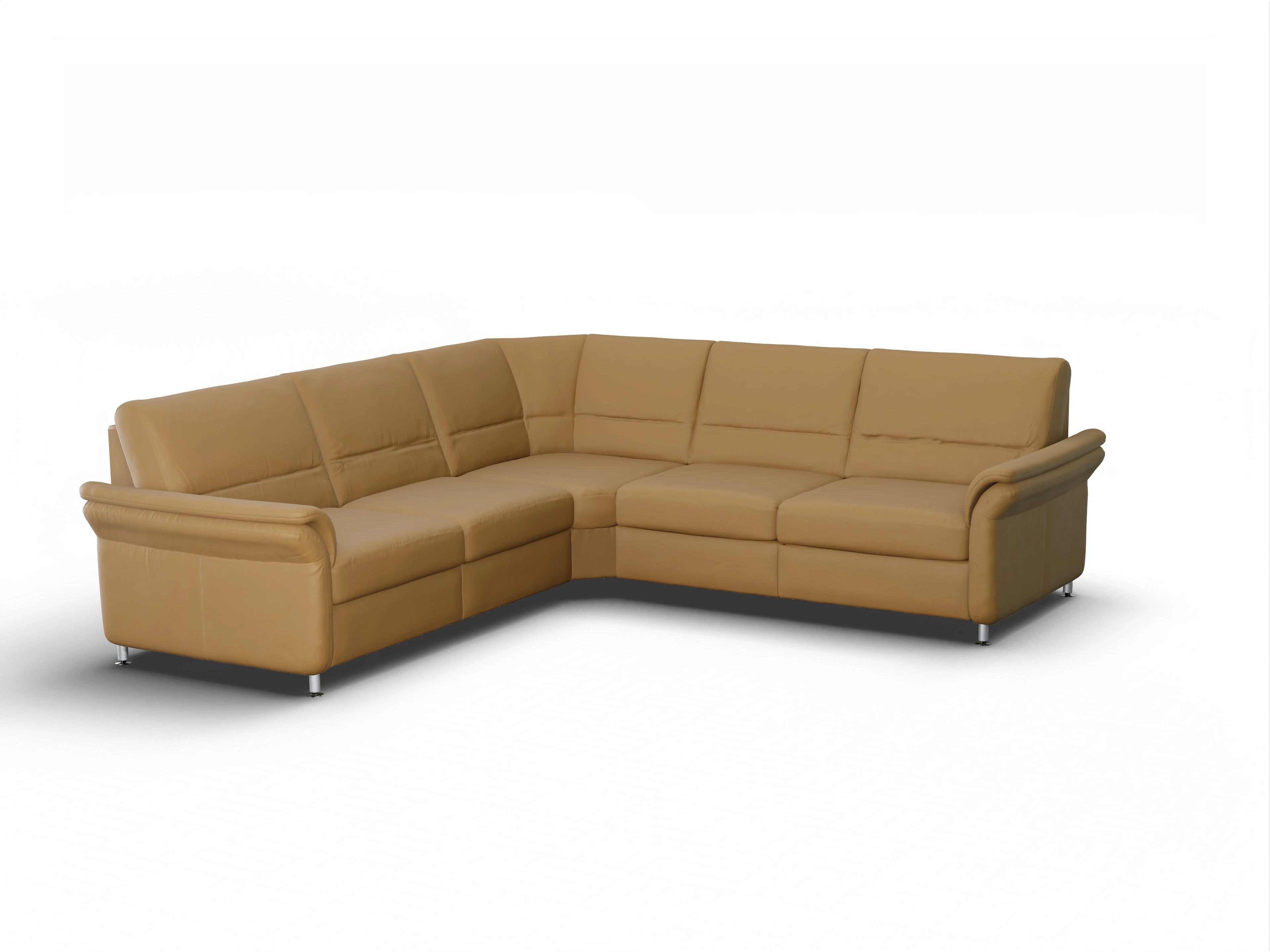 Sitz Concept Select 1010 Rundecke Medium Ansicht des Produktes SC Select 1010 Ecksofa gleichschenklig in Leder Gelb