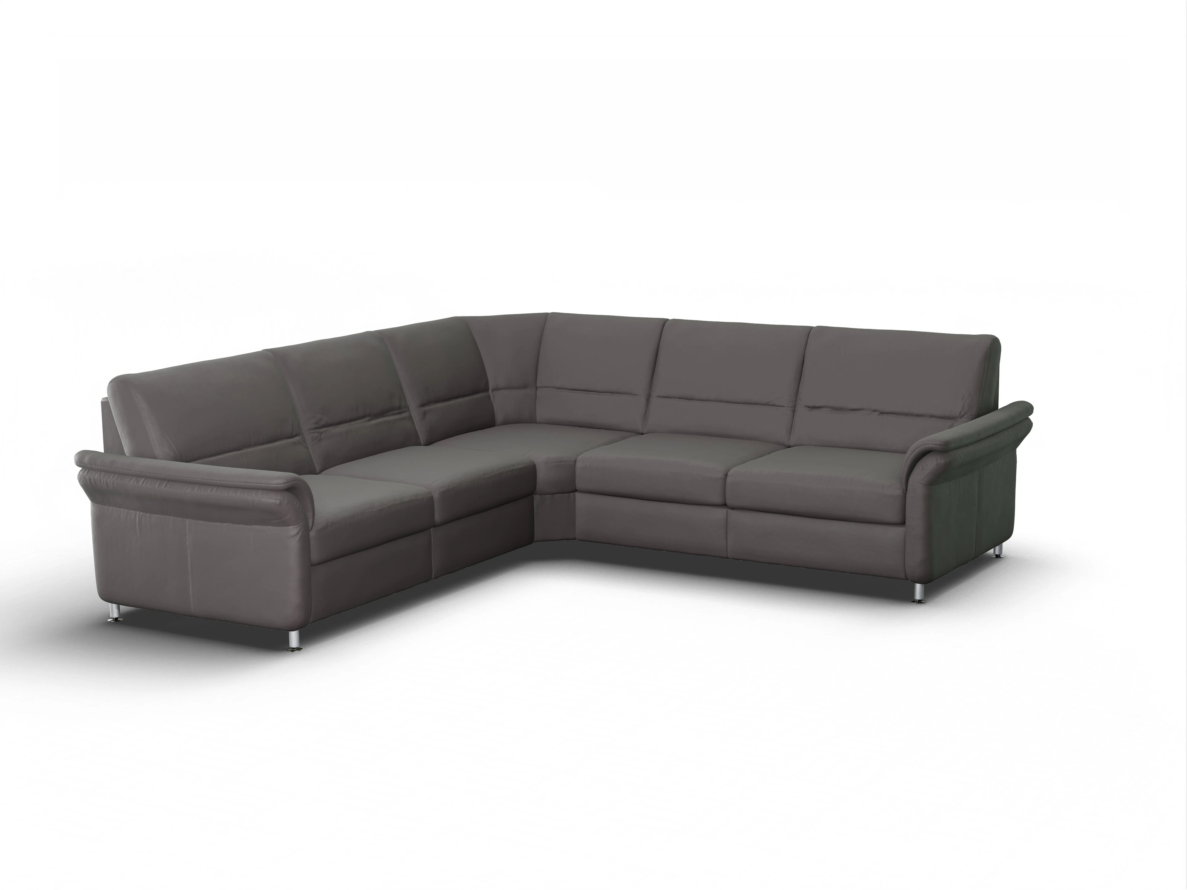 Sitz Concept Select 1010 Rundecke Medium Ansicht des Produktes SC Select 1010 Ecksofa gleichschenklig in Leder Braun