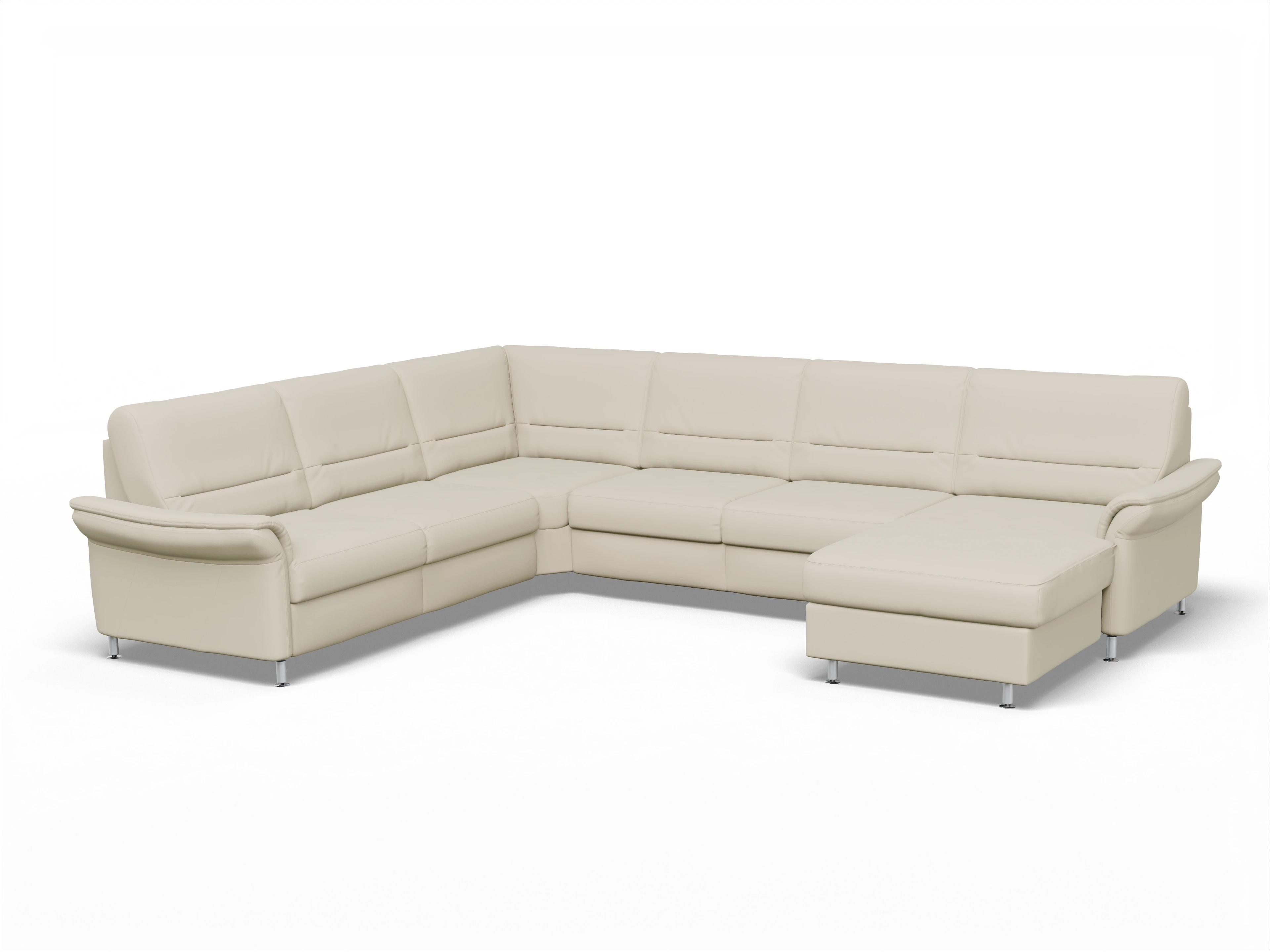 Ansicht des Produktes SC Family 1010 Wohnlandschaft Armlehne links Abschluss offen rechts in Stoff Beige