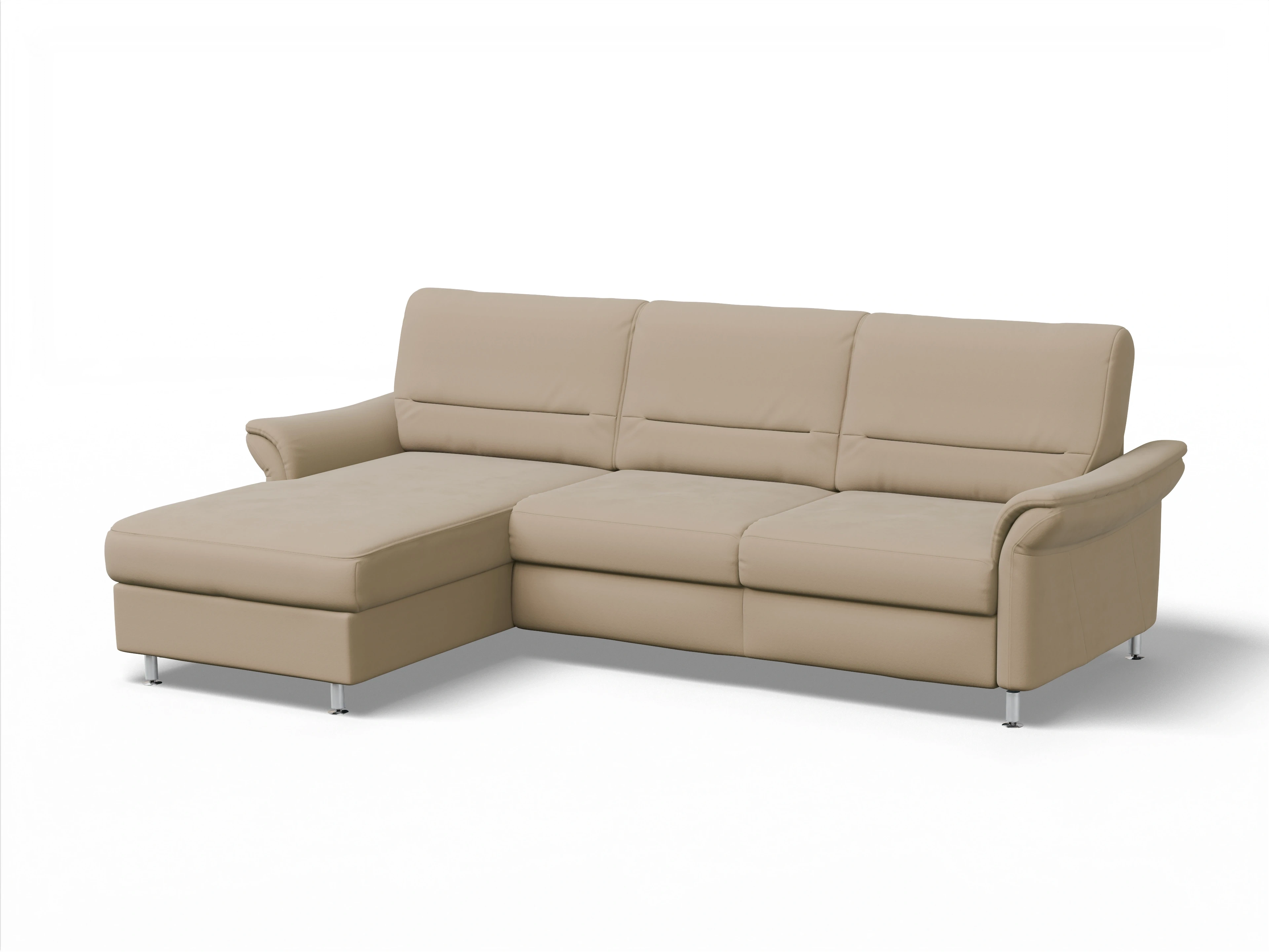 Sitz Concept Family 1010 Ecksofa Can 2,5 L Ansicht des Produktes SC Family 1010 Ecksofa links Abschluss offen in Stoff Beige