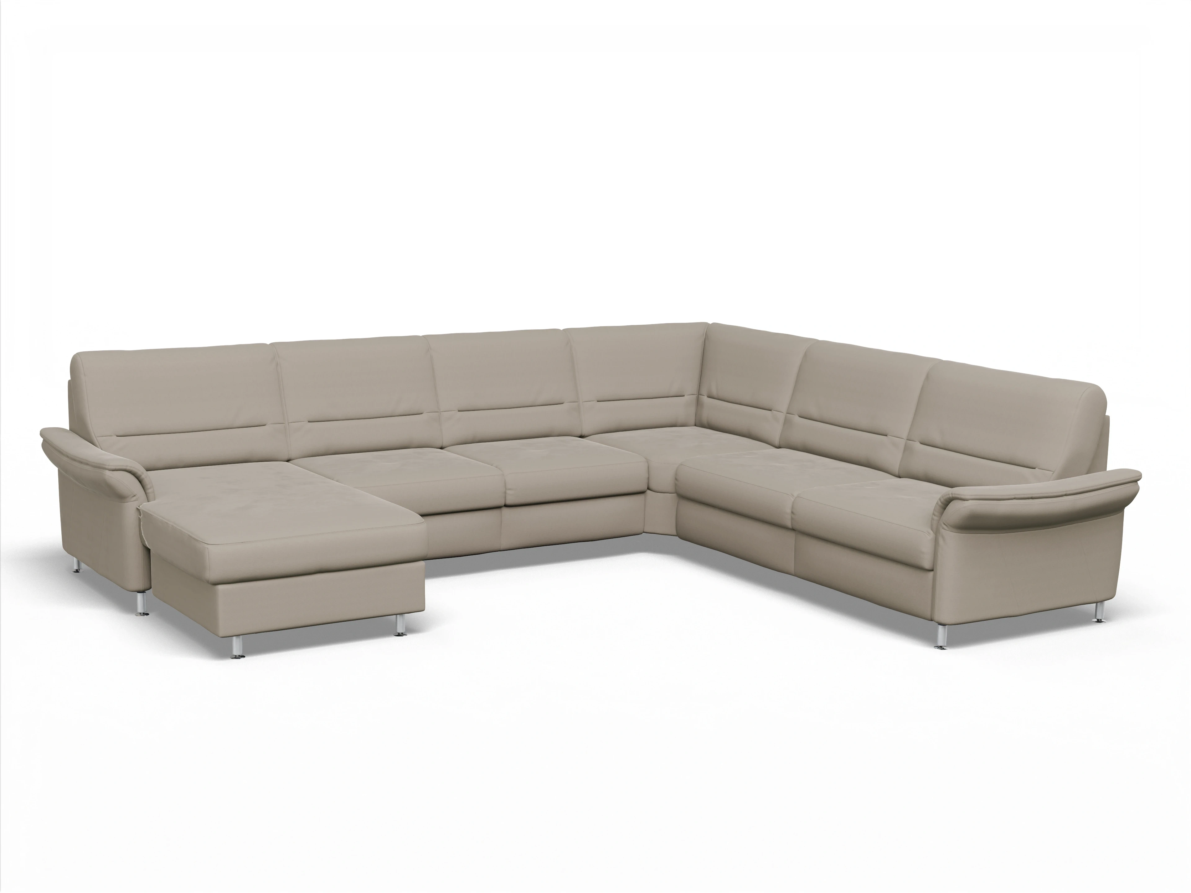 Sitz Concept Family 1010 CanSE Large L Ansicht des Produktes SC Family 1010 Wohnlandschaft Armlehne rechts Abschluss offen links in Stoff Beige