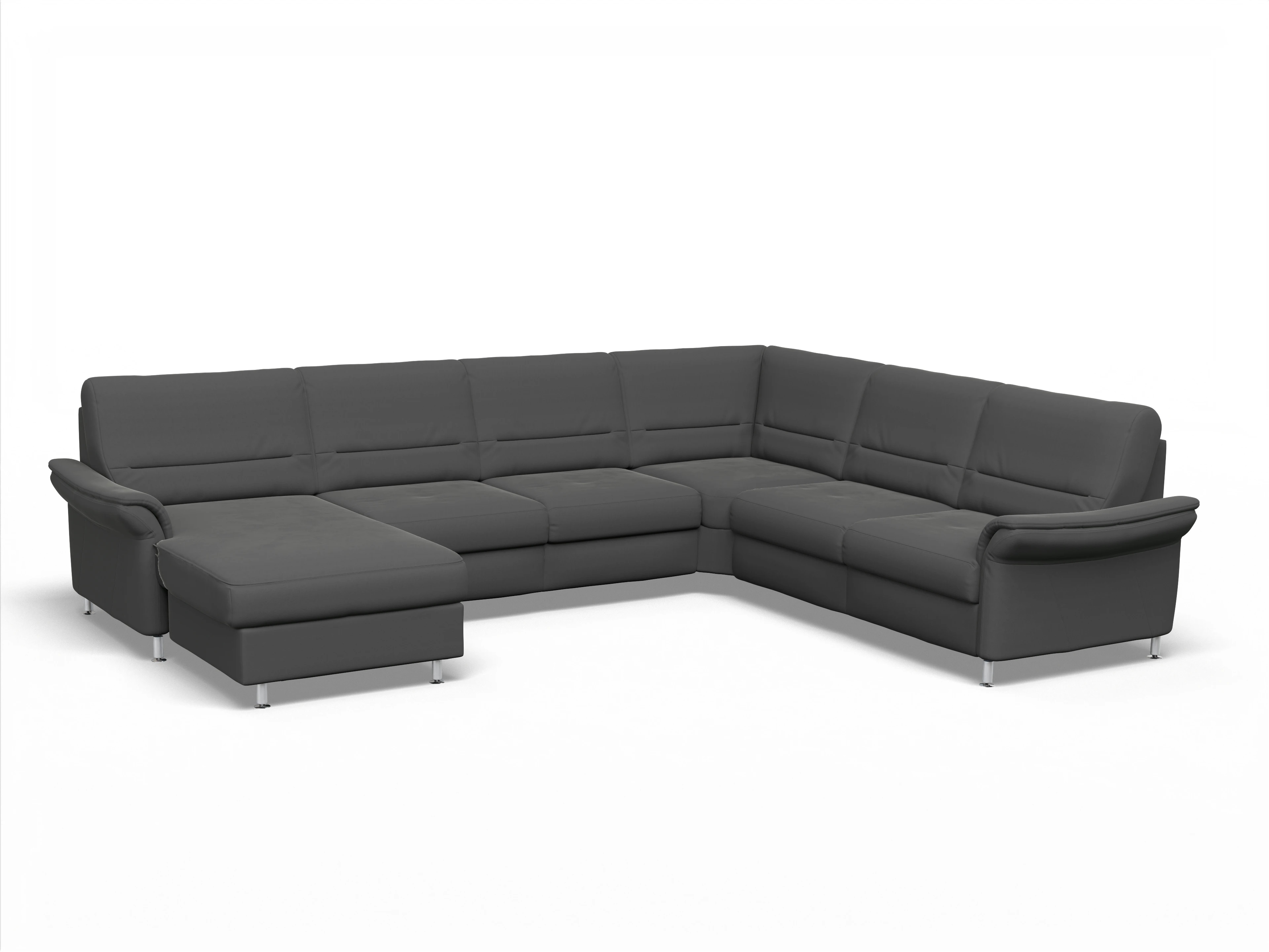 Ansicht des Produktes SC Family 1010 Wohnlandschaft Armlehne rechts Abschluss offen links in Stoff Grau