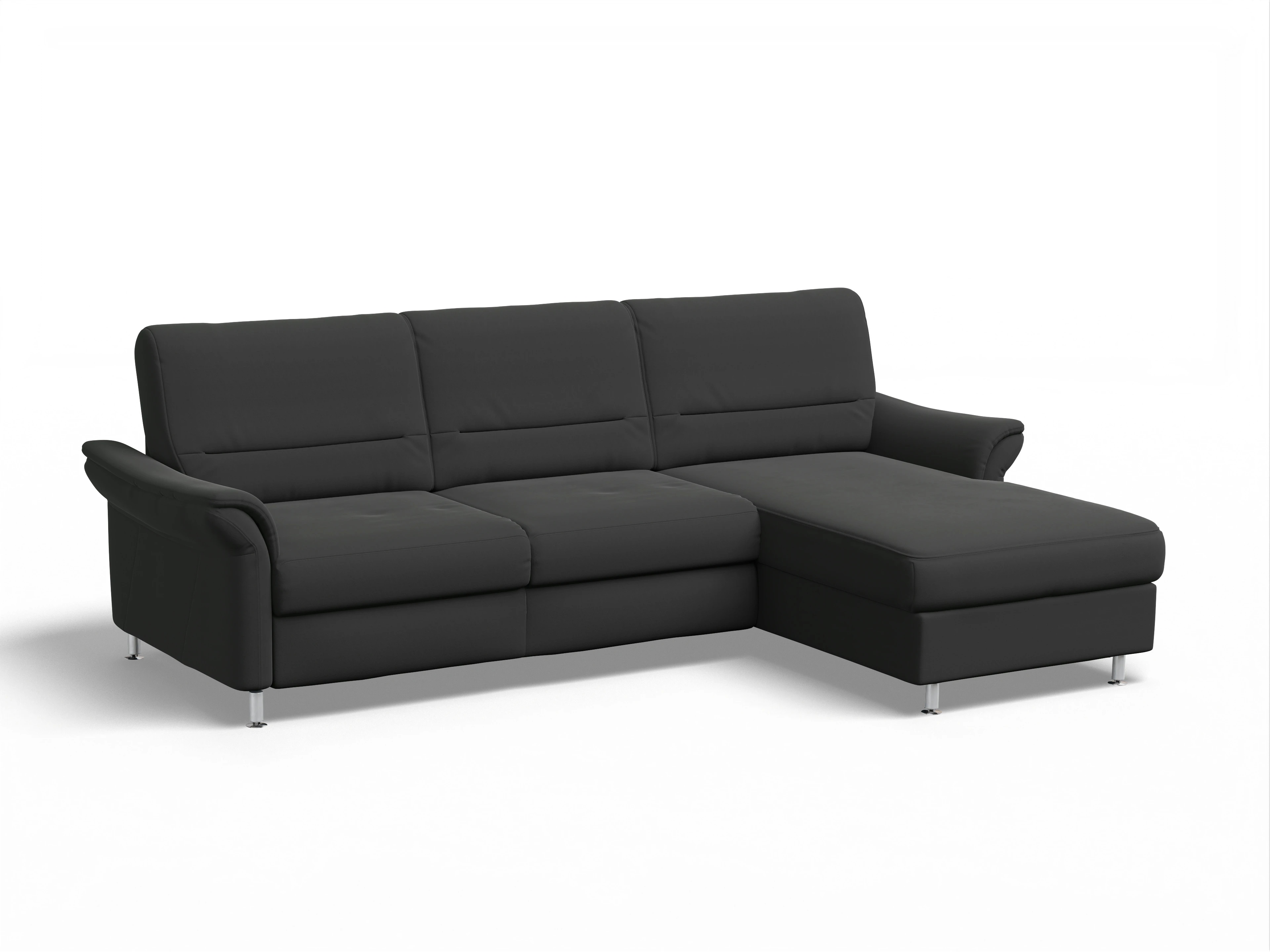 Sitz Concept Family 1010 Ecksofa Can 2,5 R Ansicht des Produktes SC Family 1010 Ecksofa rechts Abschluss offen in Stoff Schwarz