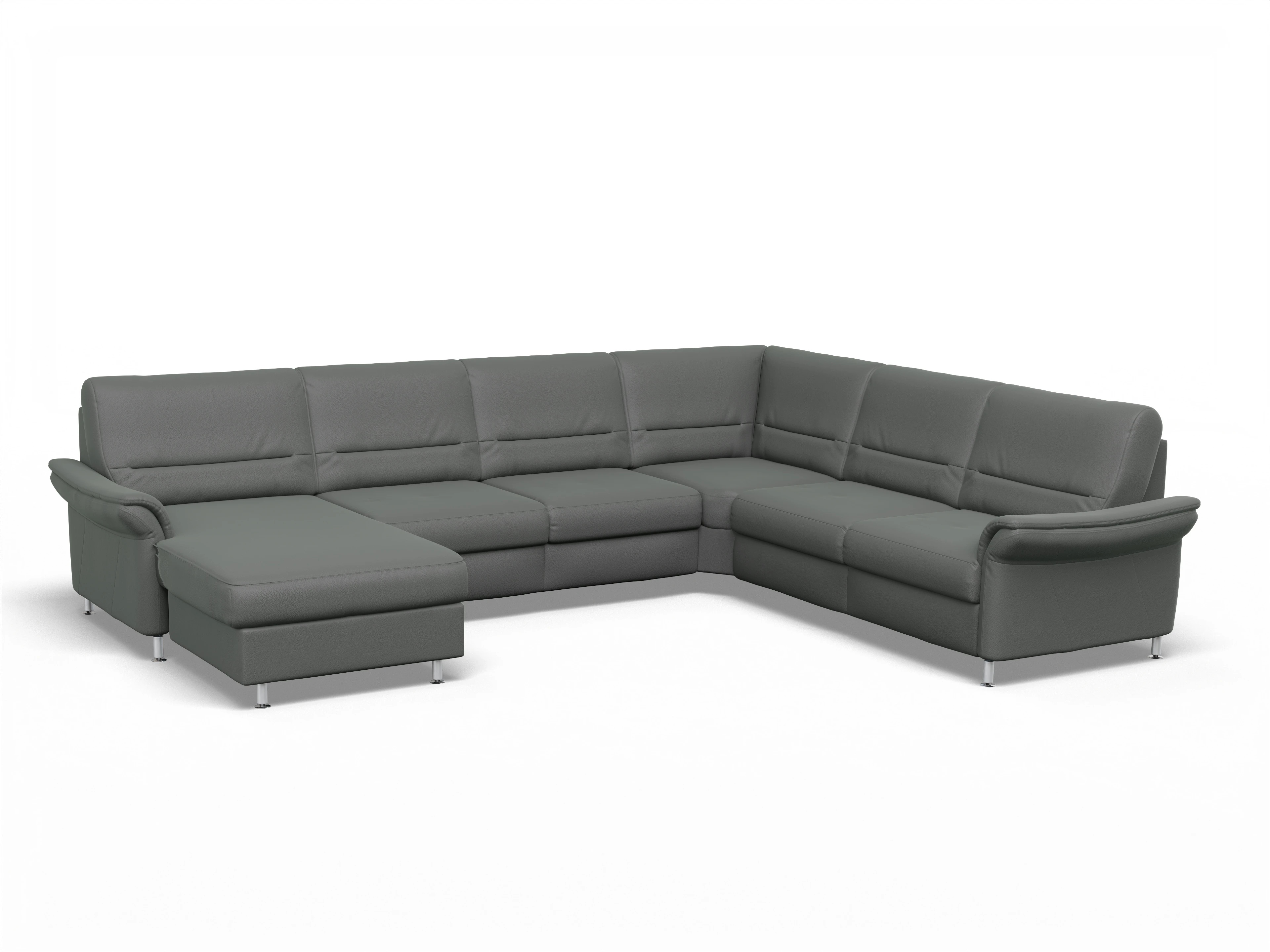 Sitz Concept Family 1010 CanRE Medium R Ansicht des Produktes SC Family 1010 Wohnlandschaft Armlehne rechts Abschluss offen links in Stoff Grau