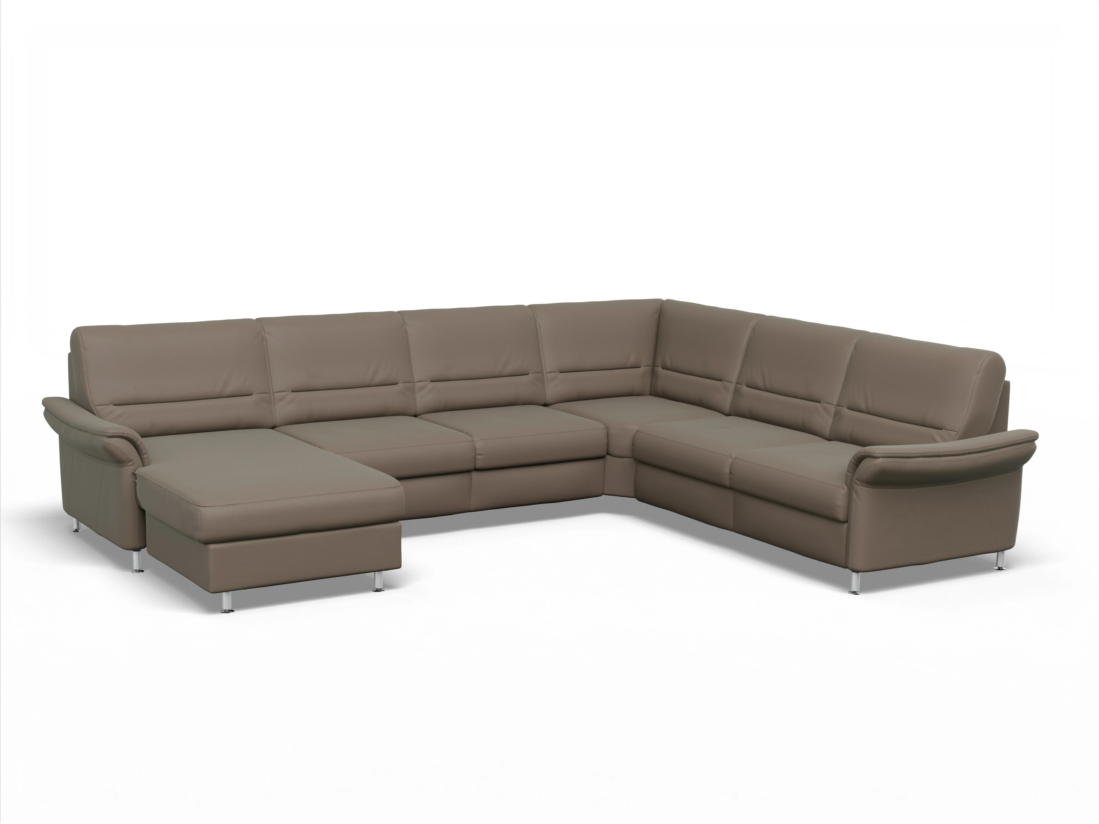 Sitz Concept Family 1010 CanRE Medium R Ansicht des Produktes SC Family 1010 Wohnlandschaft Armlehne rechts Abschluss offen links in Stoff Braun