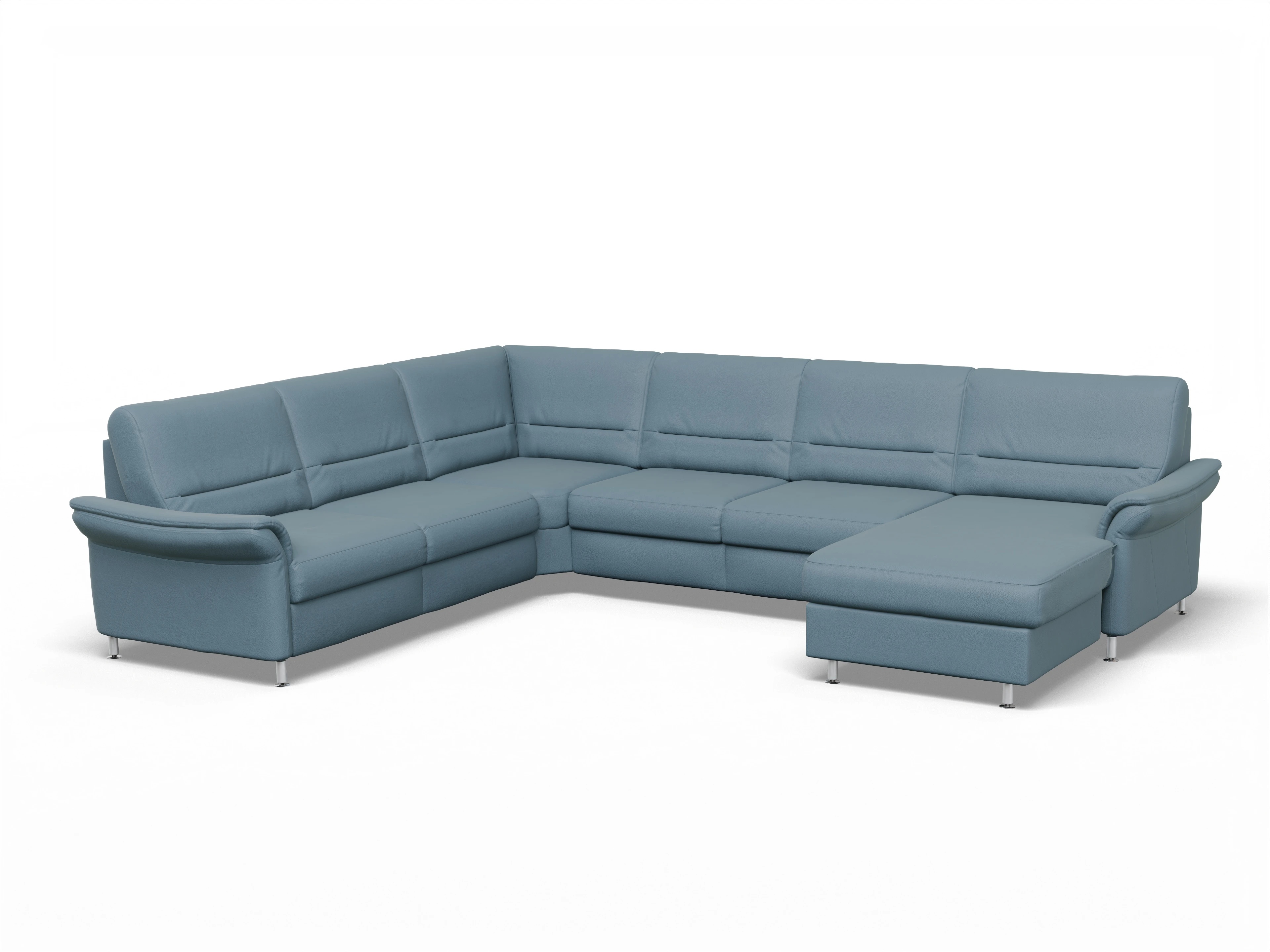 Ansicht des Produktes SC Family 1010 Wohnlandschaft Armlehne links Abschluss offen rechts in Stoff Grau