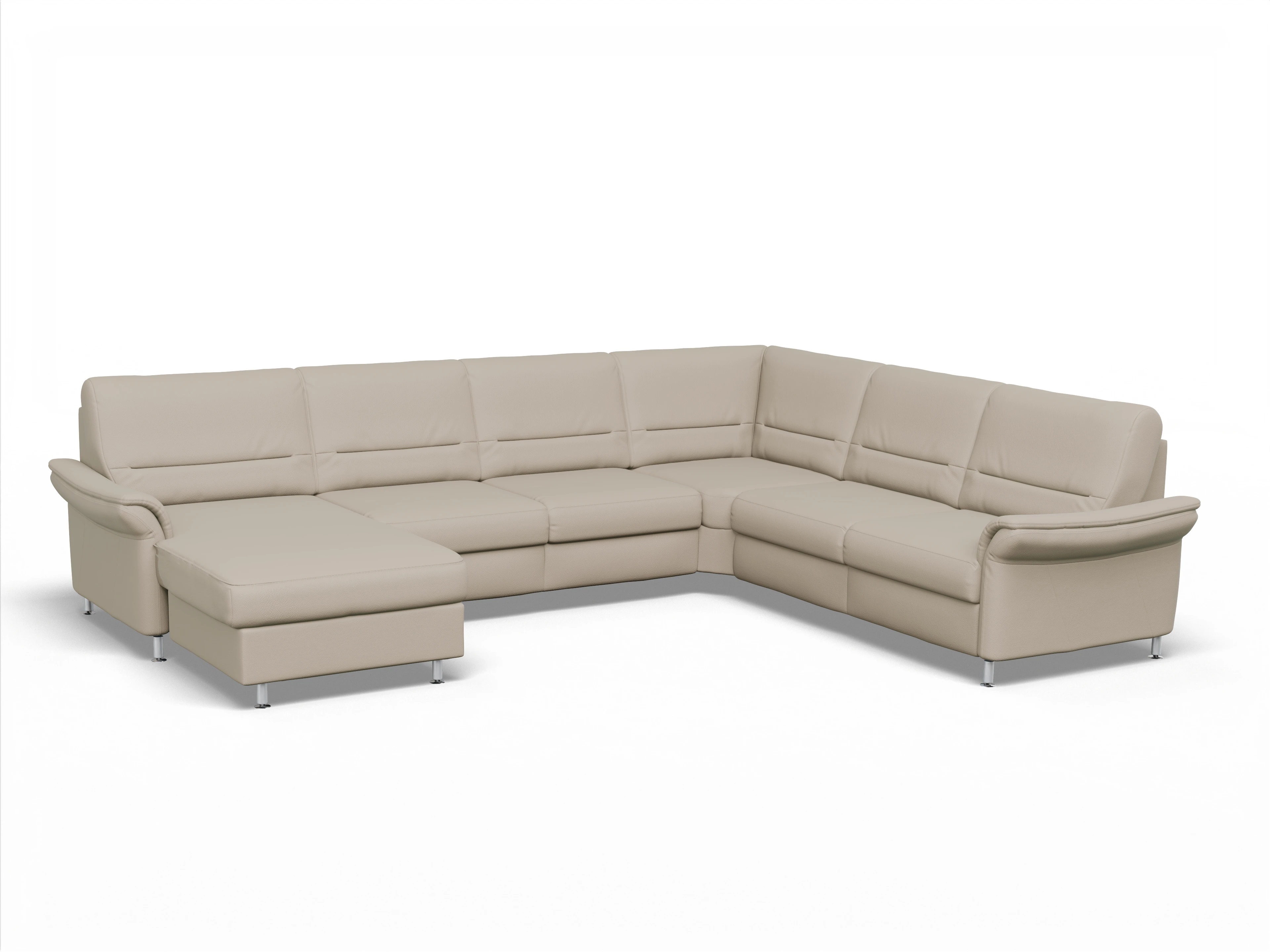 Sitz Concept Family 1010 CanRE Medium R Ansicht des Produktes SC Family 1010 Wohnlandschaft Armlehne rechts Abschluss offen links in Stoff Beige