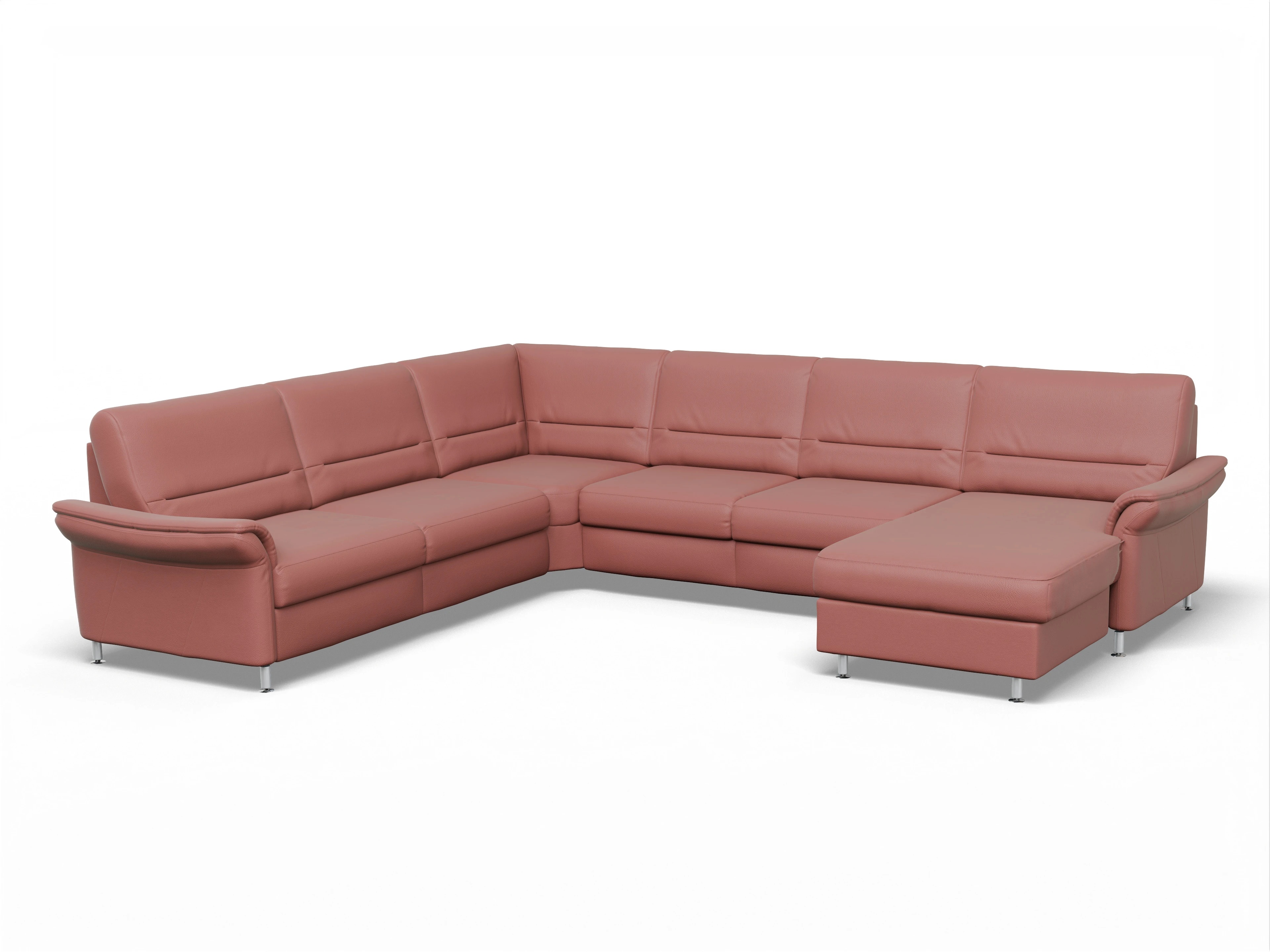 Ansicht des Produktes SC Family 1010 Wohnlandschaft Armlehne links Abschluss offen rechts in Stoff Rot