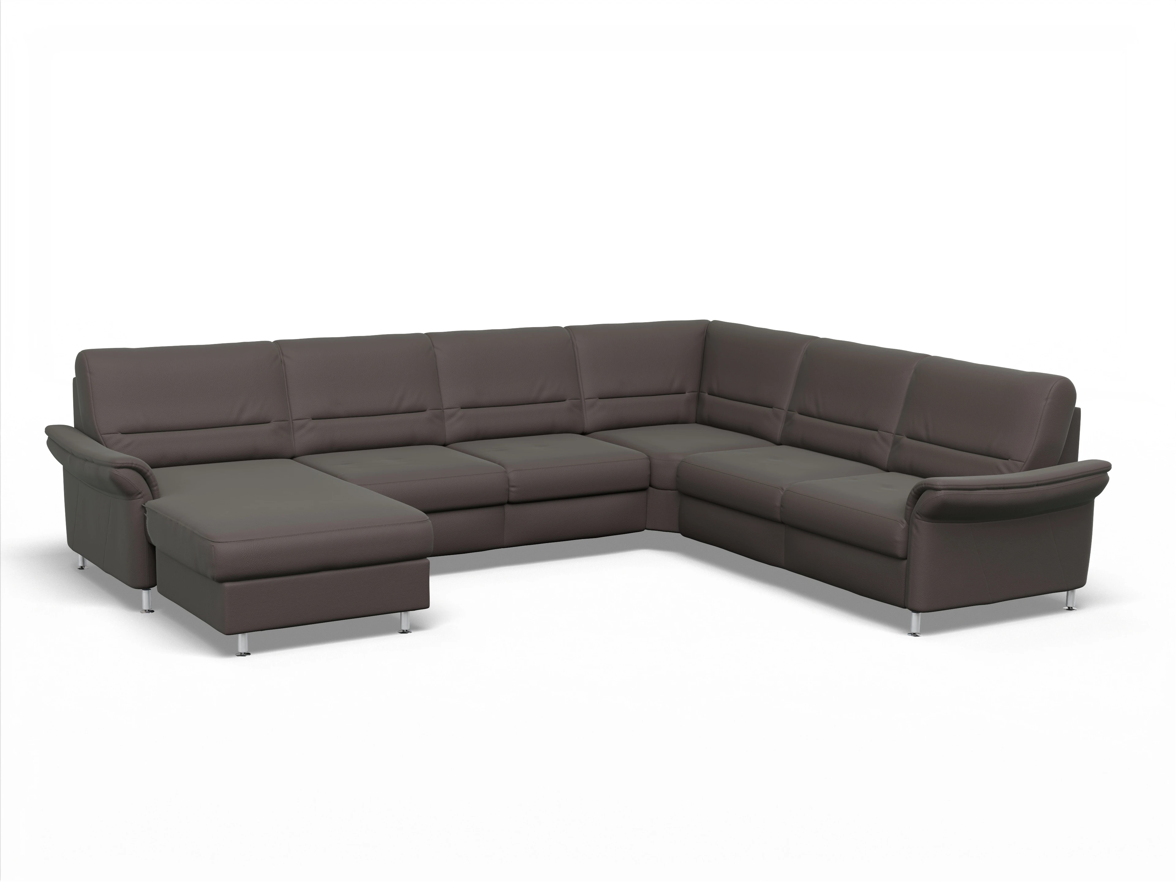 Ansicht des Produktes SC Family 1010 Wohnlandschaft Armlehne rechts Abschluss offen links in Stoff Braun