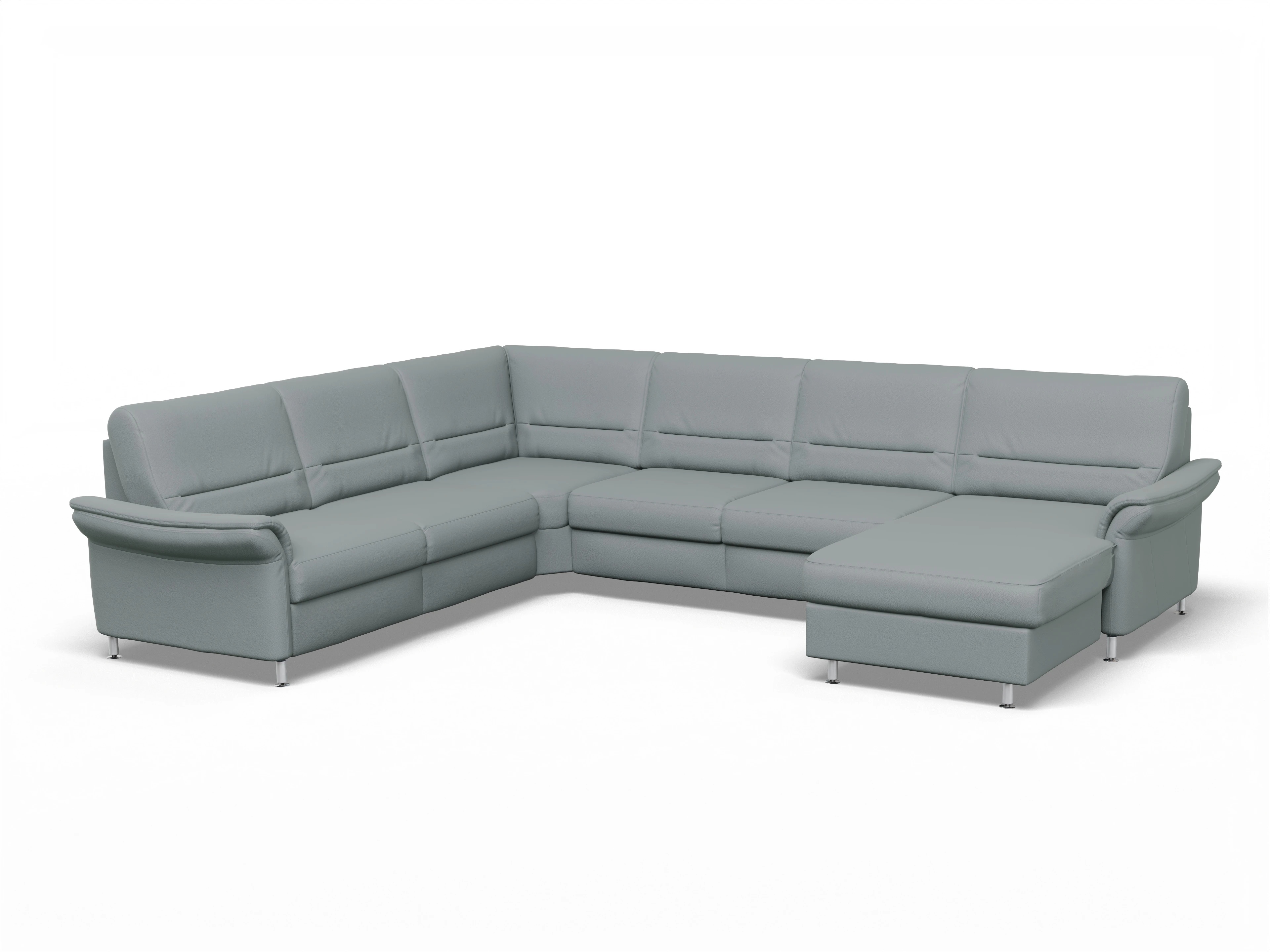 Ansicht des Produktes SC Family 1010 Wohnlandschaft Armlehne links Abschluss offen rechts in Stoff Grau