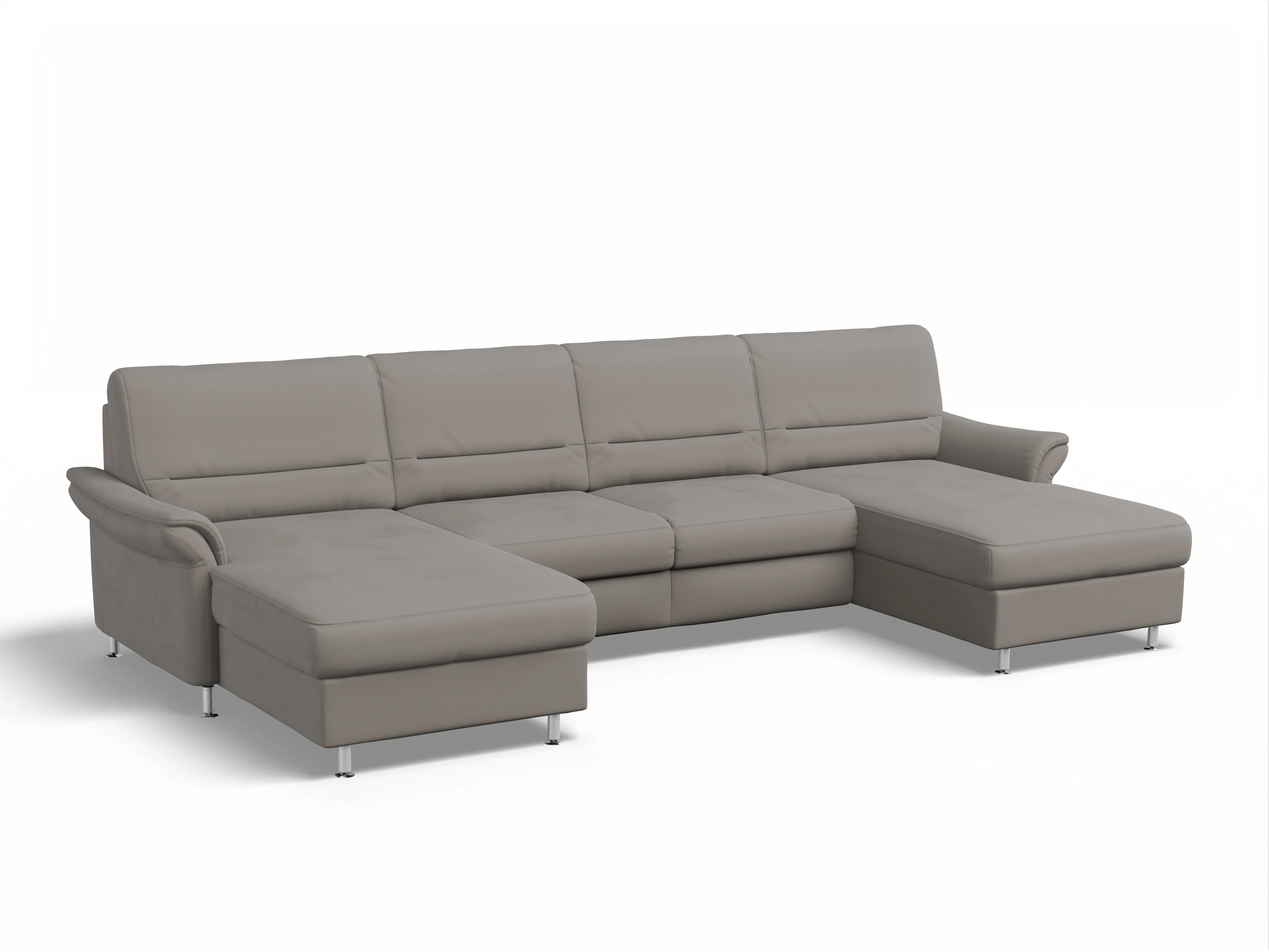 Ansicht des Produktes SC Family 1010 Wohnlandschaft offen beidseitig in Stoff Grau