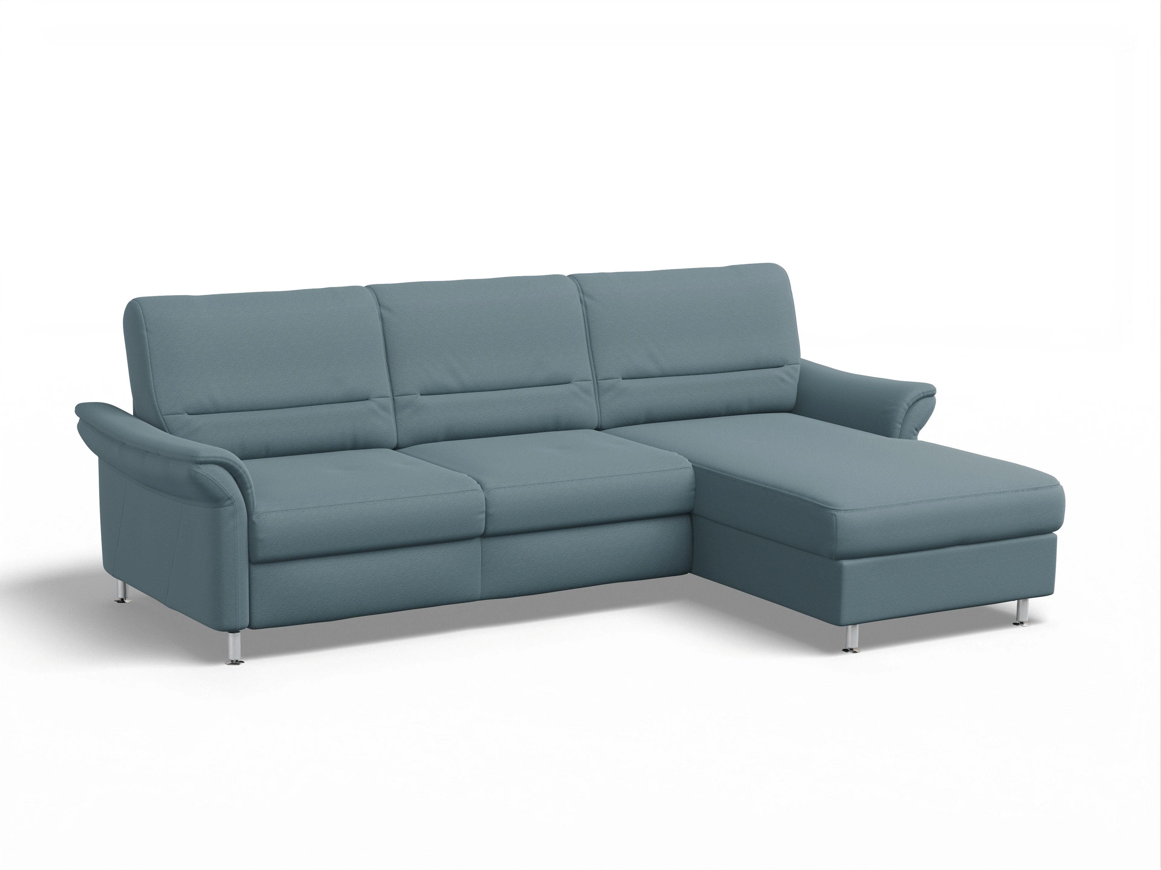 Sitz Concept Family 1010 Ecksofa Can 2,5 R Ansicht des Produktes SC Family 1010 Ecksofa rechts Abschluss offen in Stoff Blau