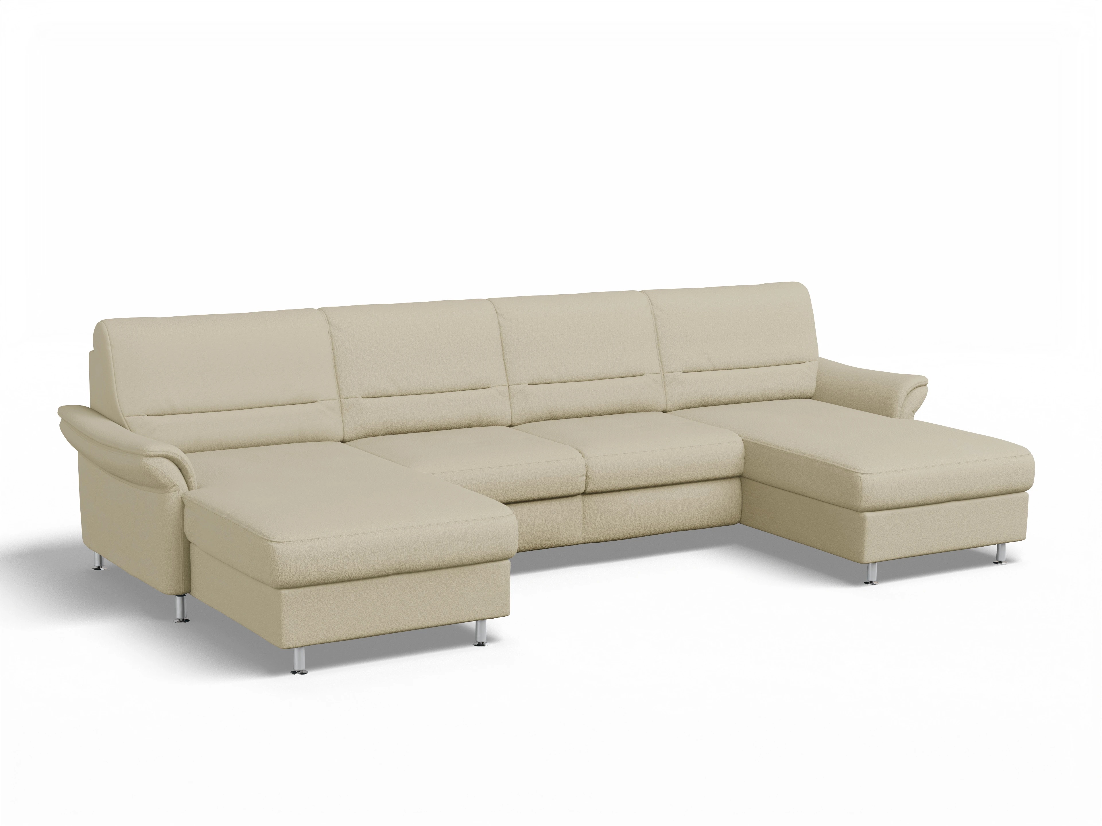 Ansicht des Produktes SC Family 1010 Wohnlandschaft offen beidseitig in Stoff Beige