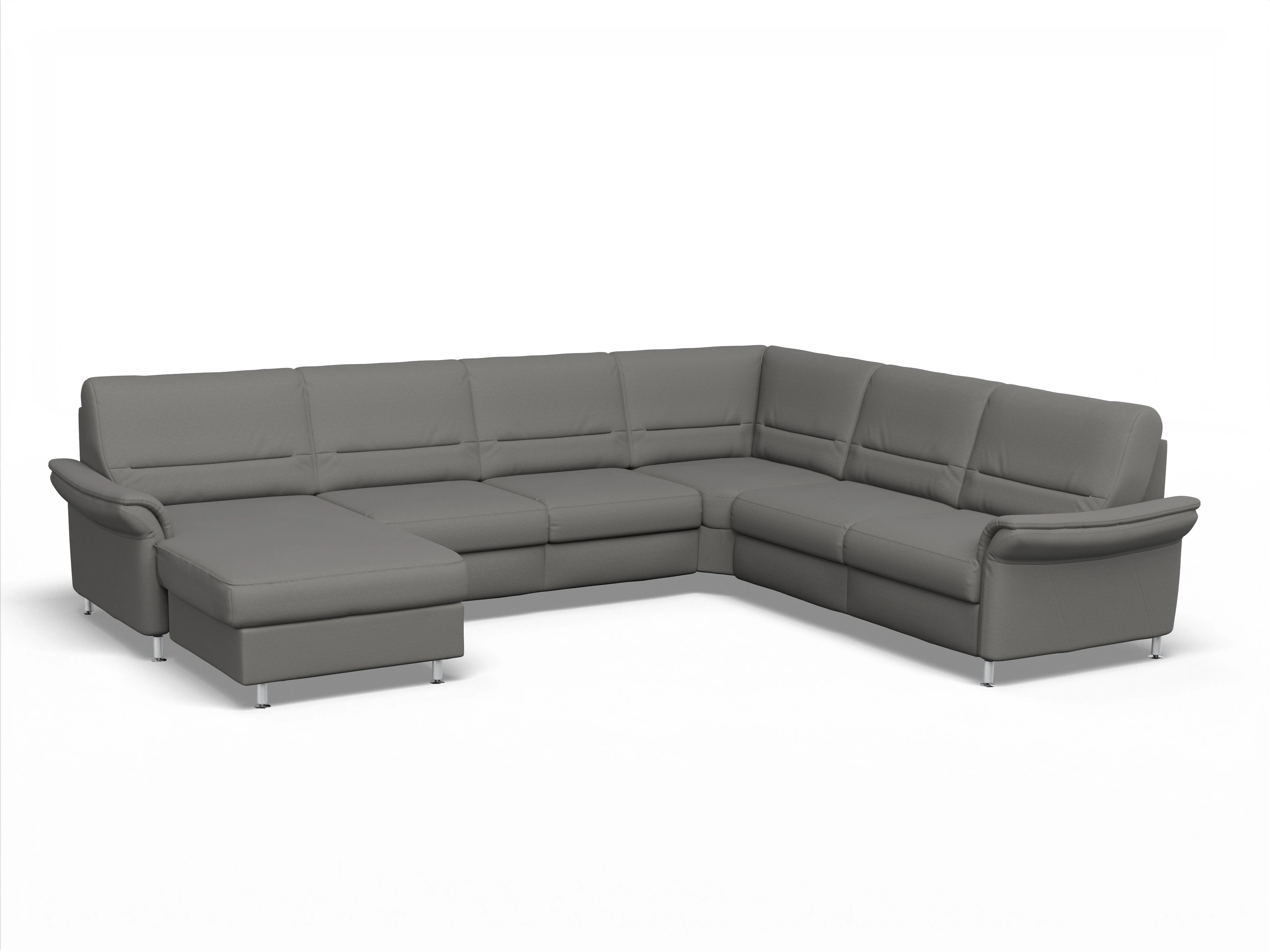 Ansicht des Produktes SC Family 1010 Wohnlandschaft Armlehne rechts Abschluss offen links in Stoff Grau