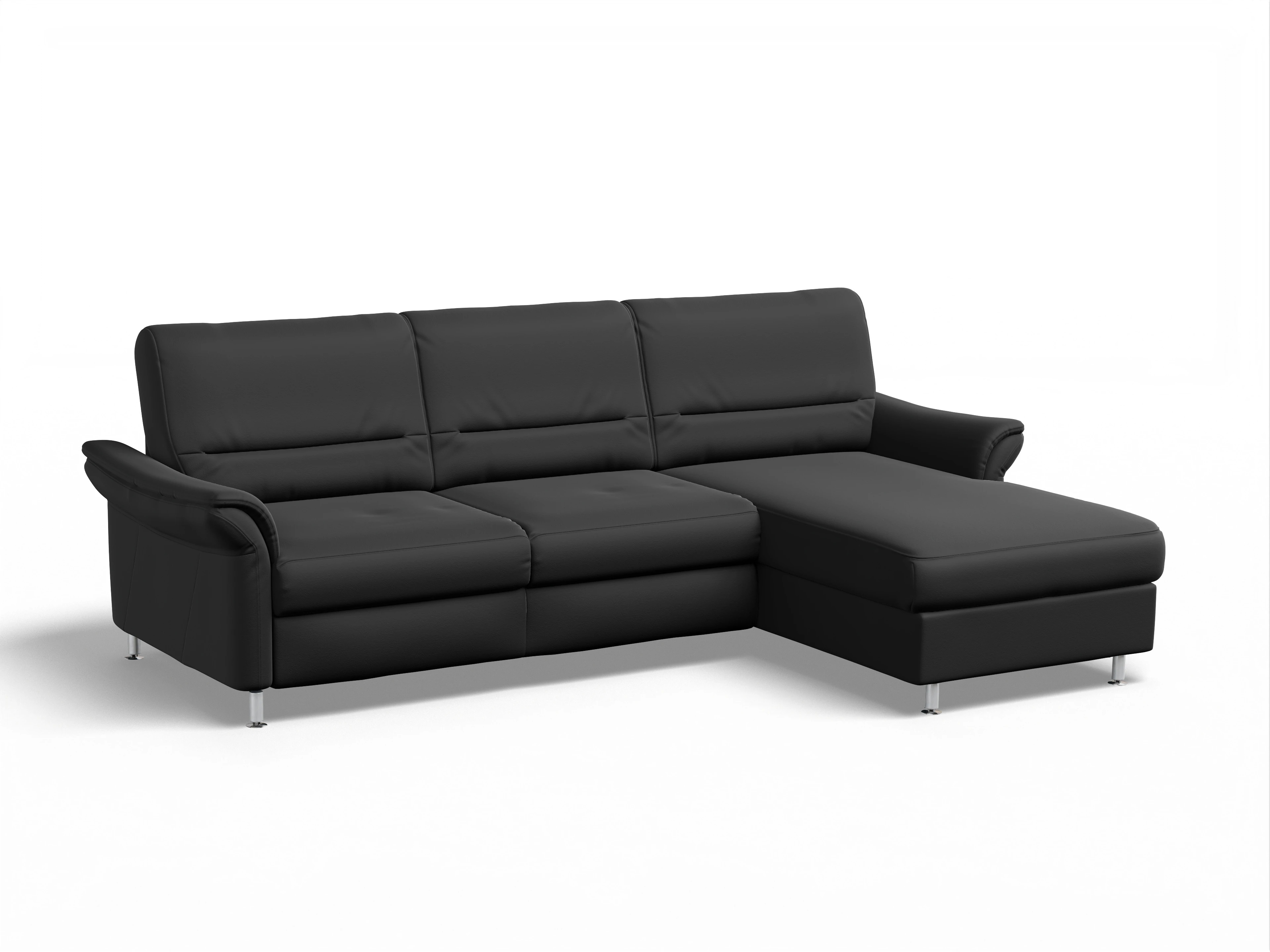 Sitz Concept Family 1010 Ecksofa Can 2,5 R Ansicht des Produktes SC Family 1010 Ecksofa rechts Abschluss offen in Stoff Schwarz