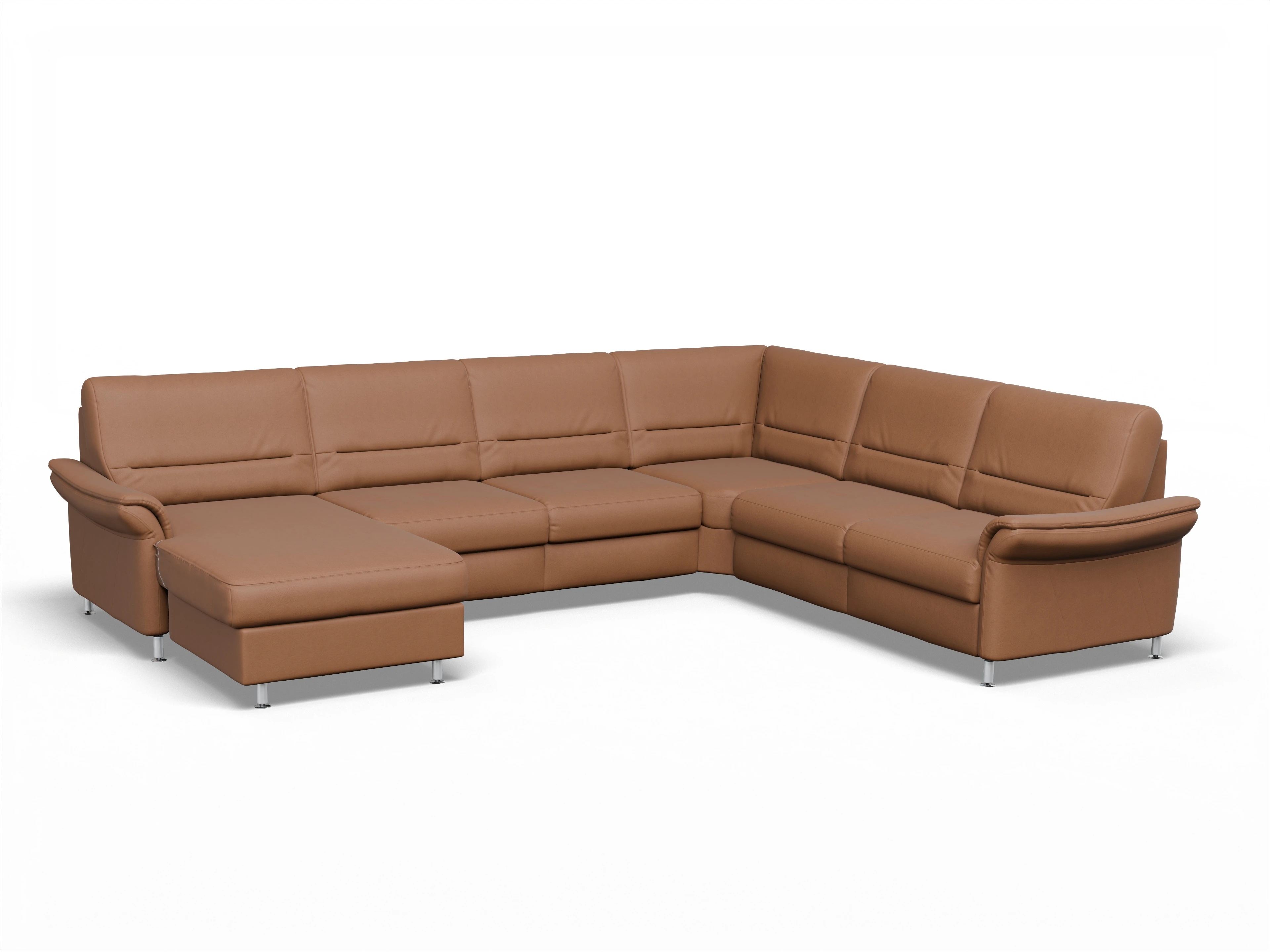 Ansicht des Produktes SC Family 1010 Wohnlandschaft Armlehne rechts Abschluss offen links in Stoff Braun