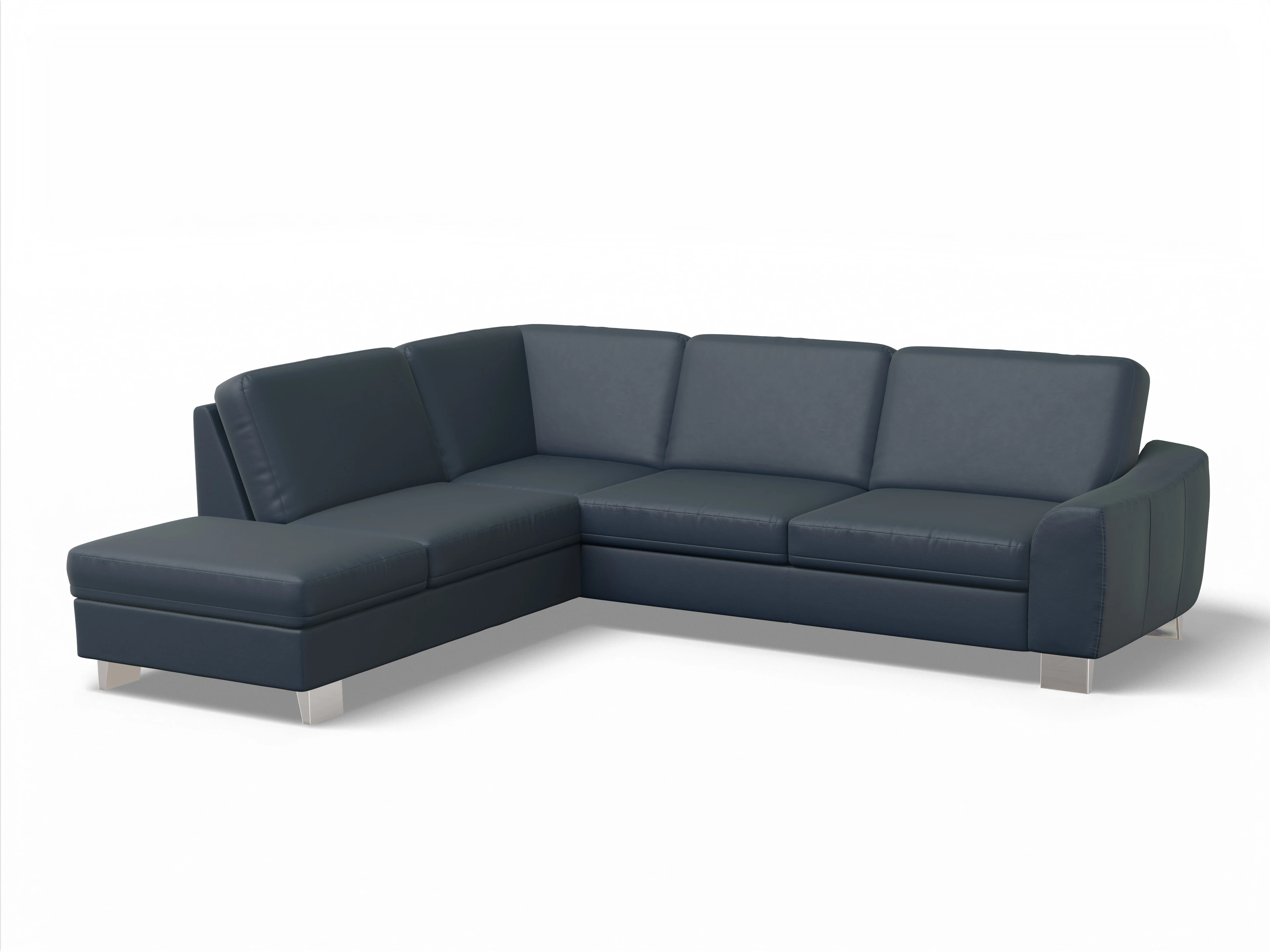Ansicht des Produktes SC Select 1028 Ecksofa links Abschluss offen in Leder Blau