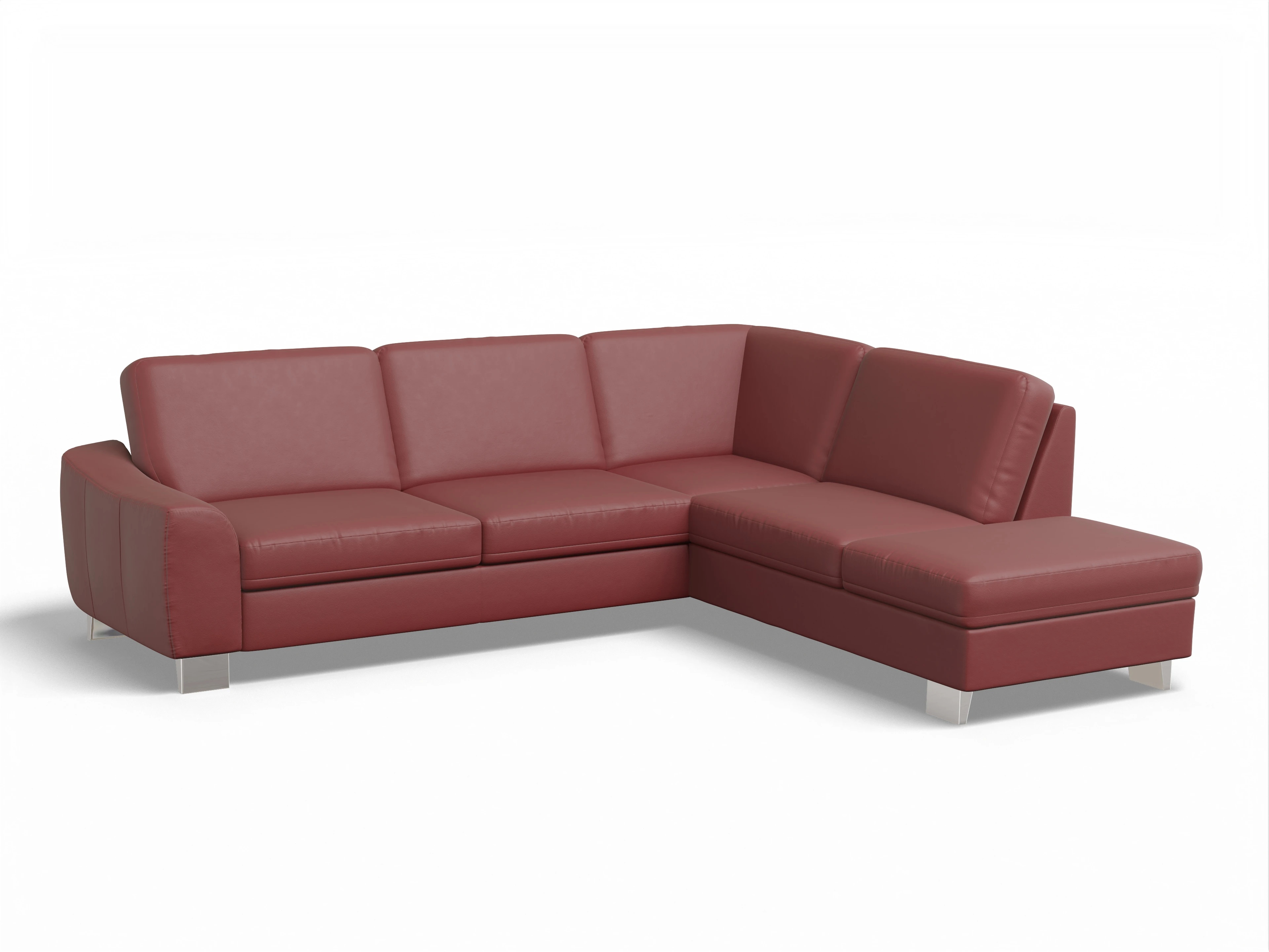 Ansicht des Produktes SC Select 1028 Ecksofa rechts Abschluss offen in Leder Rot