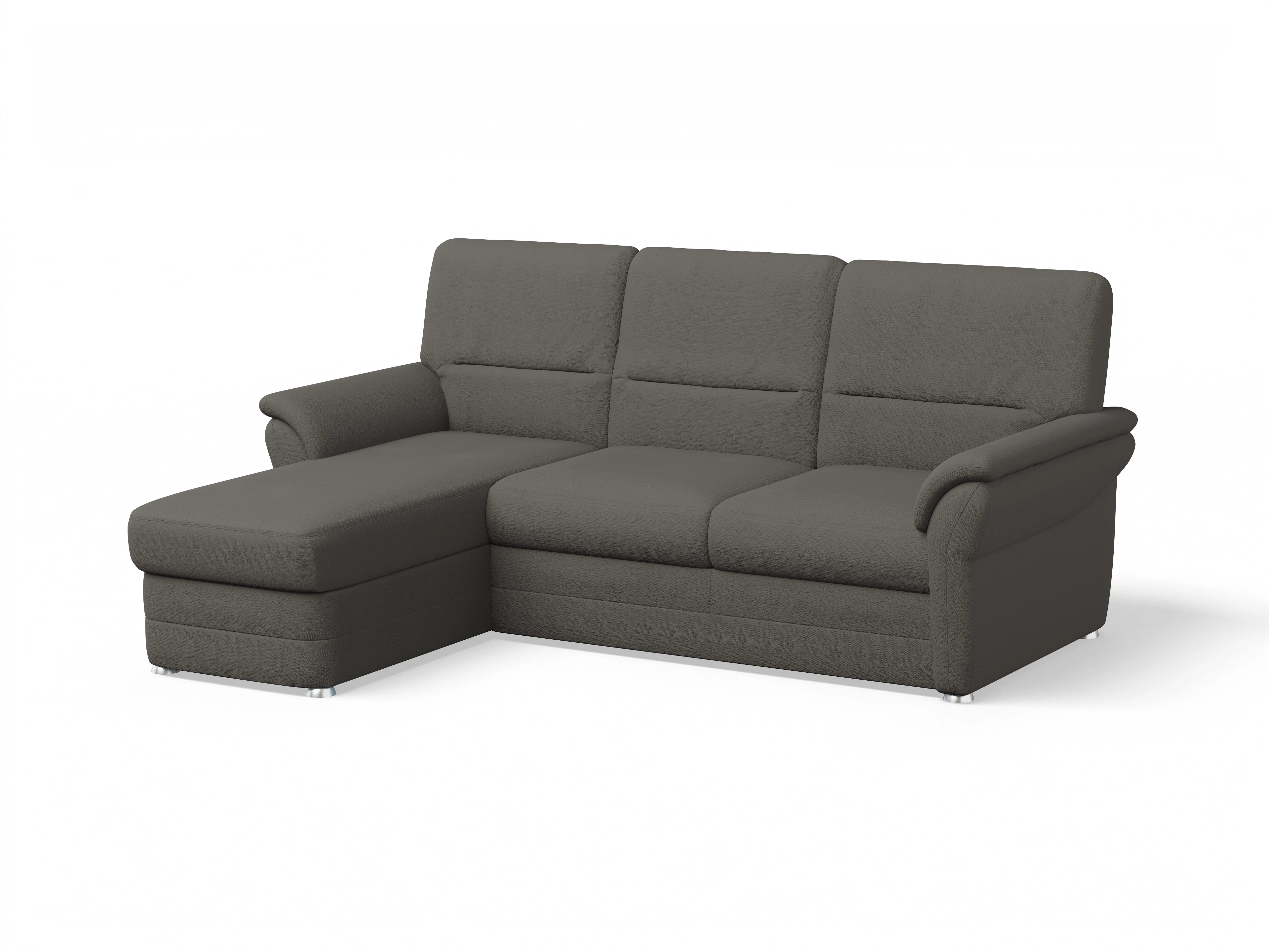 Sitz Concept Classic 1036 Q Canapé Medium L Ansicht des Produktes SC Classic 1036 Ecksofa links Abschluss offen in Stoff Grau