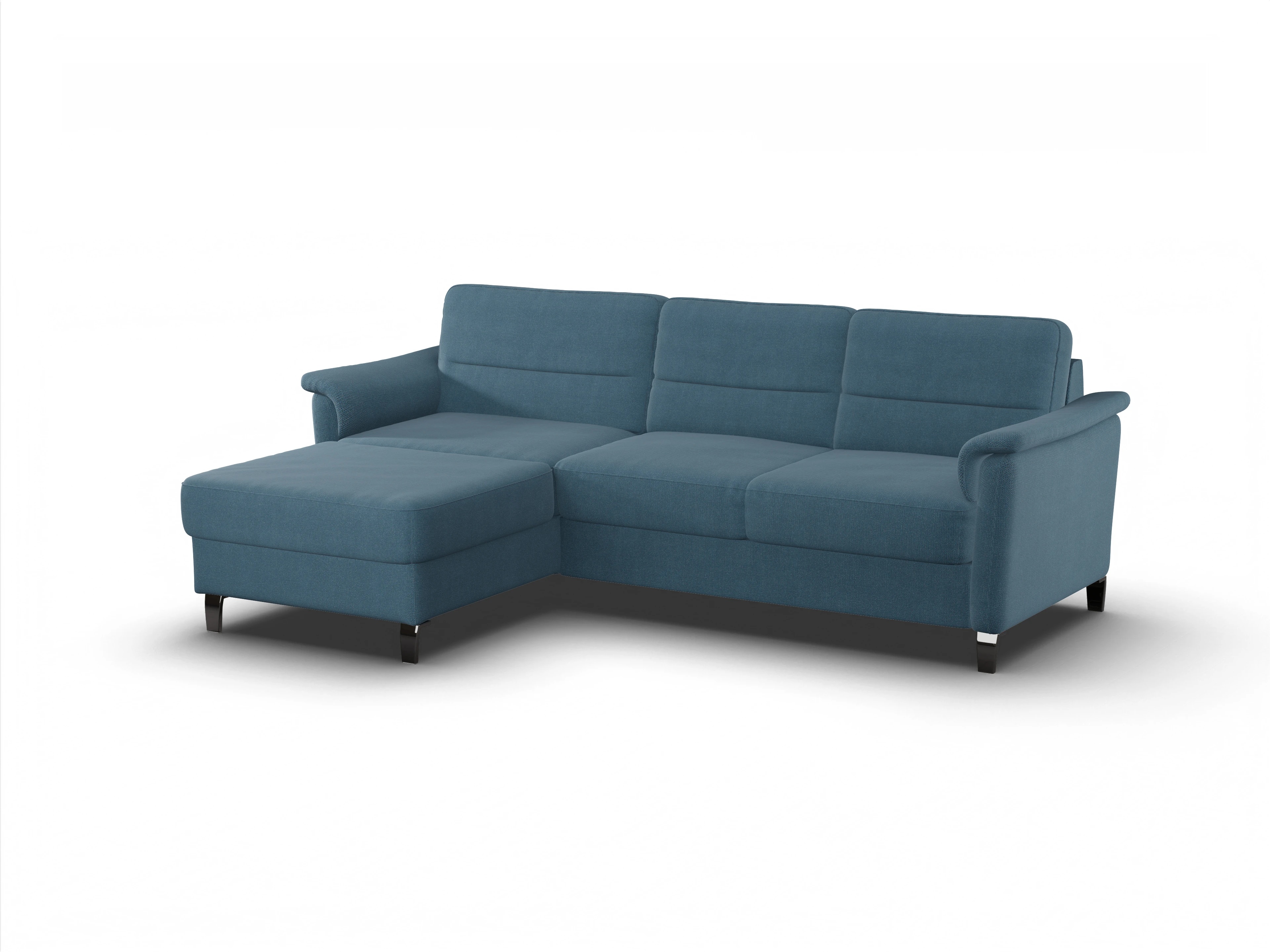 Pagall Ecksofa Longchair Medium L Ansicht des Produktes Pagall Ecksofa links Abschluss offen in Stoff