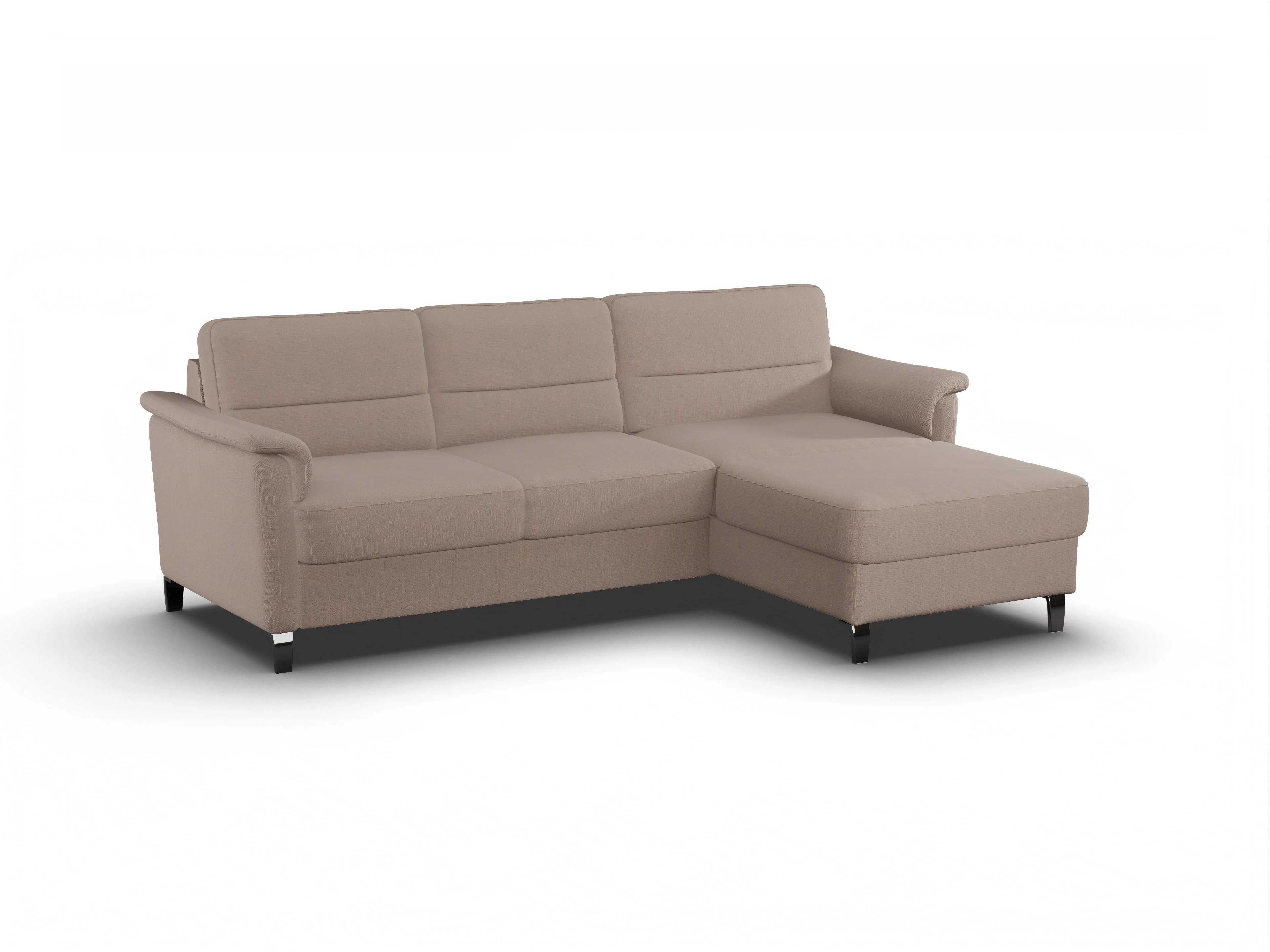 Pagall Ecksofa Longchair Medium R Ansicht des Produktes Pagall Ecksofa rechts Abschluss offen in Stoff