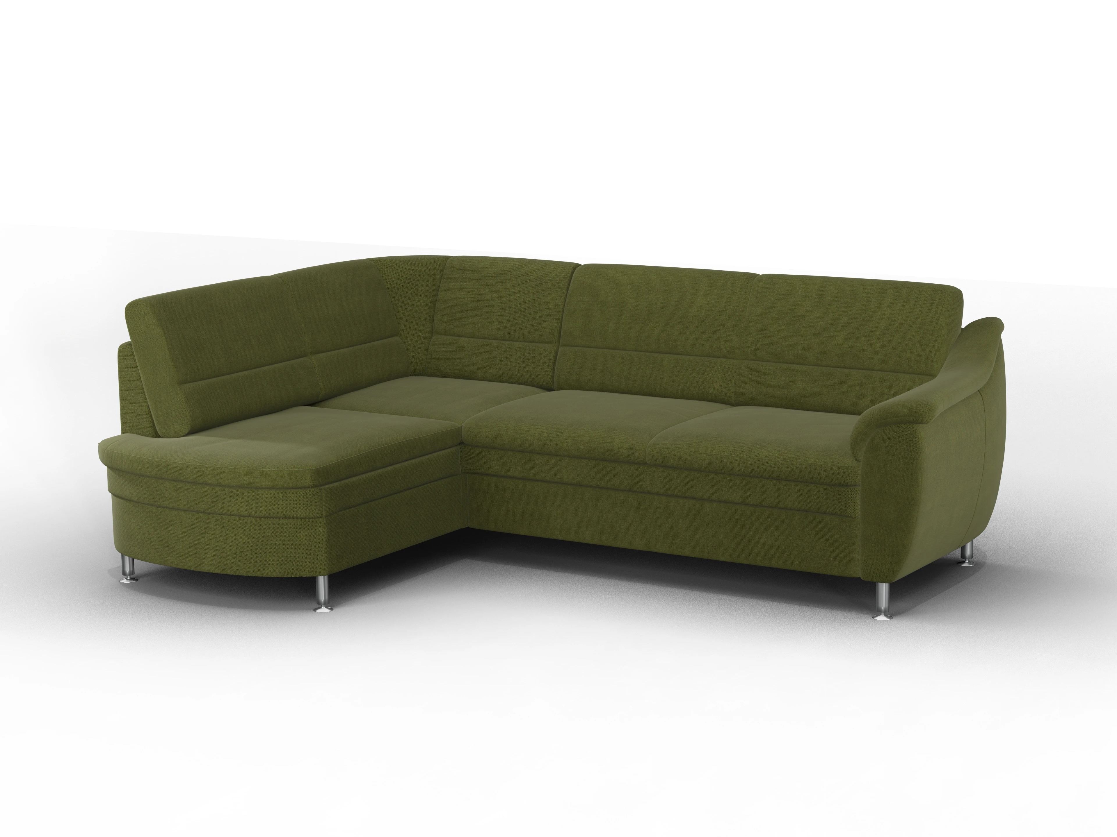 Ansicht des Produktes Christo Ecksofa links Abschluss offen in Stoff