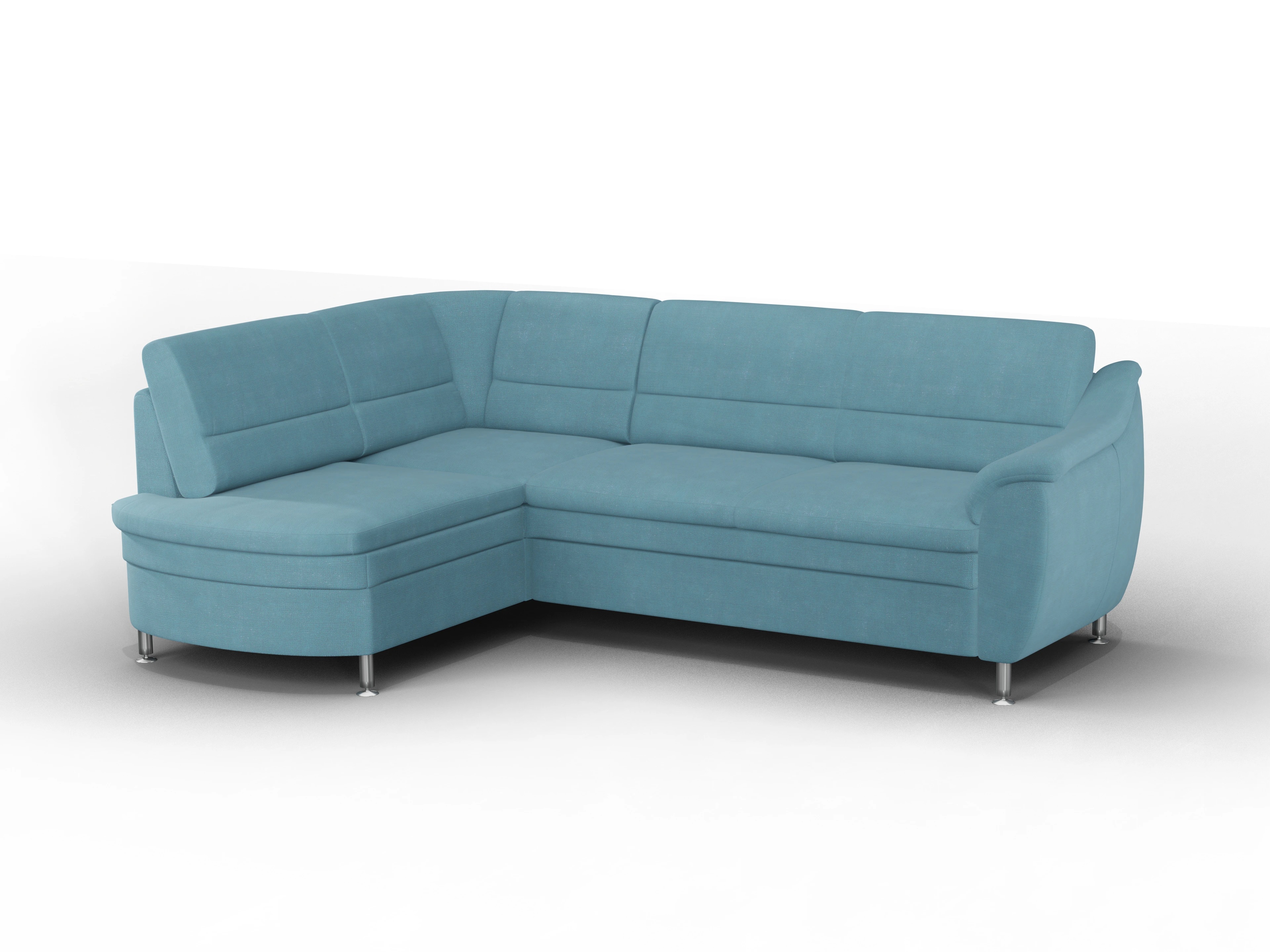 Ansicht des Produktes Christo Ecksofa links Abschluss offen in Stoff