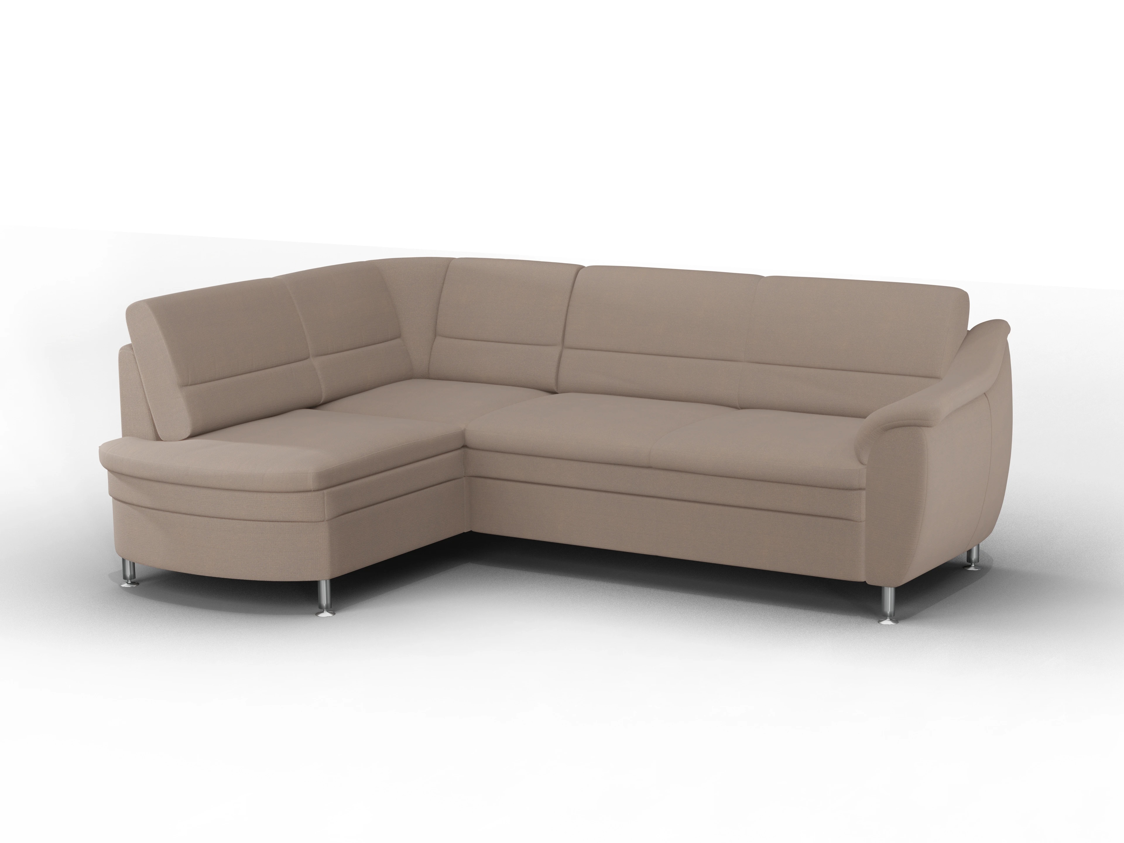 Ansicht des Produktes Christo Ecksofa links Abschluss offen in Stoff