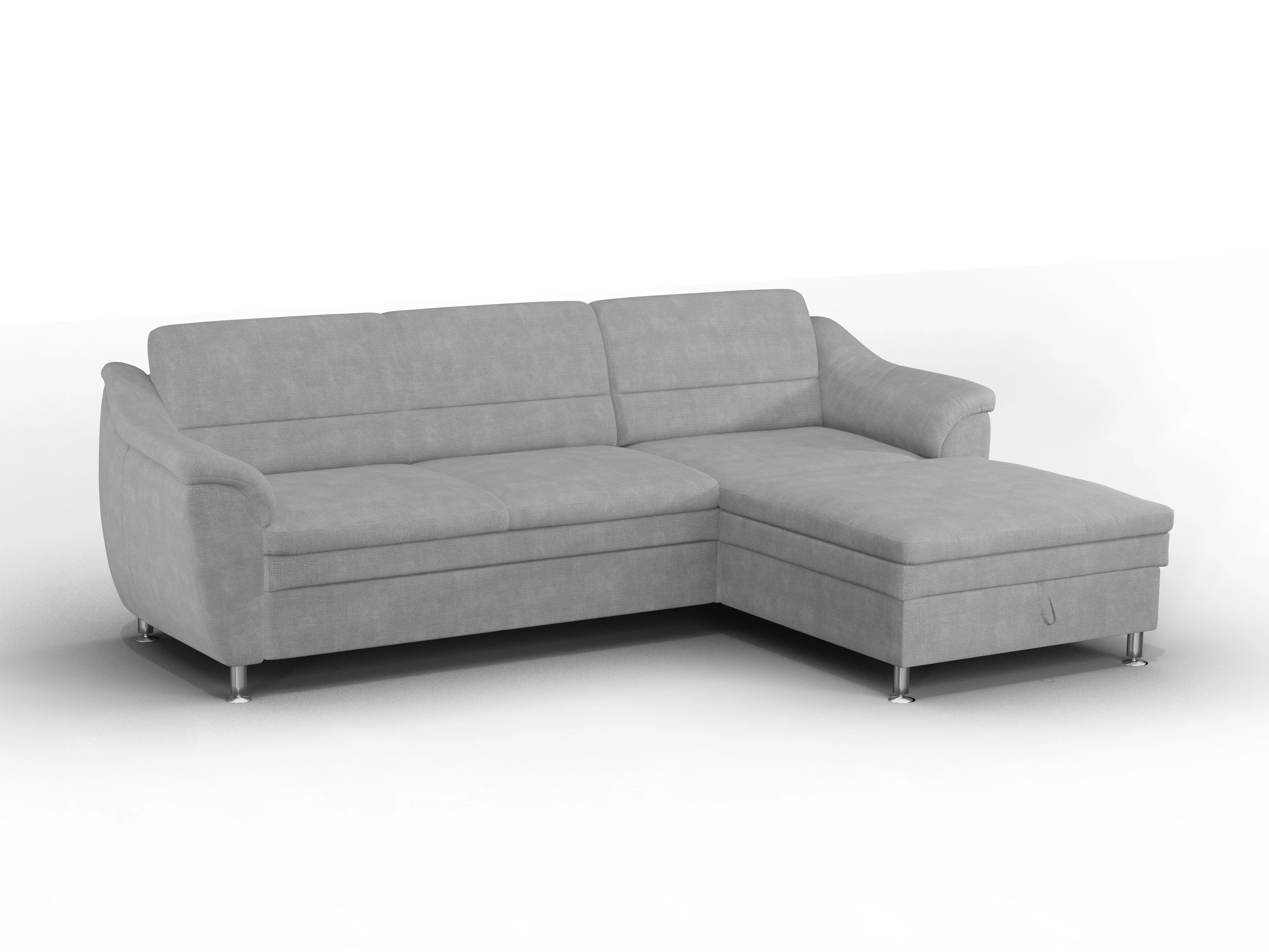 Ansicht des Produktes Christo Ecksofa rechts Abschluss offen in Stoff