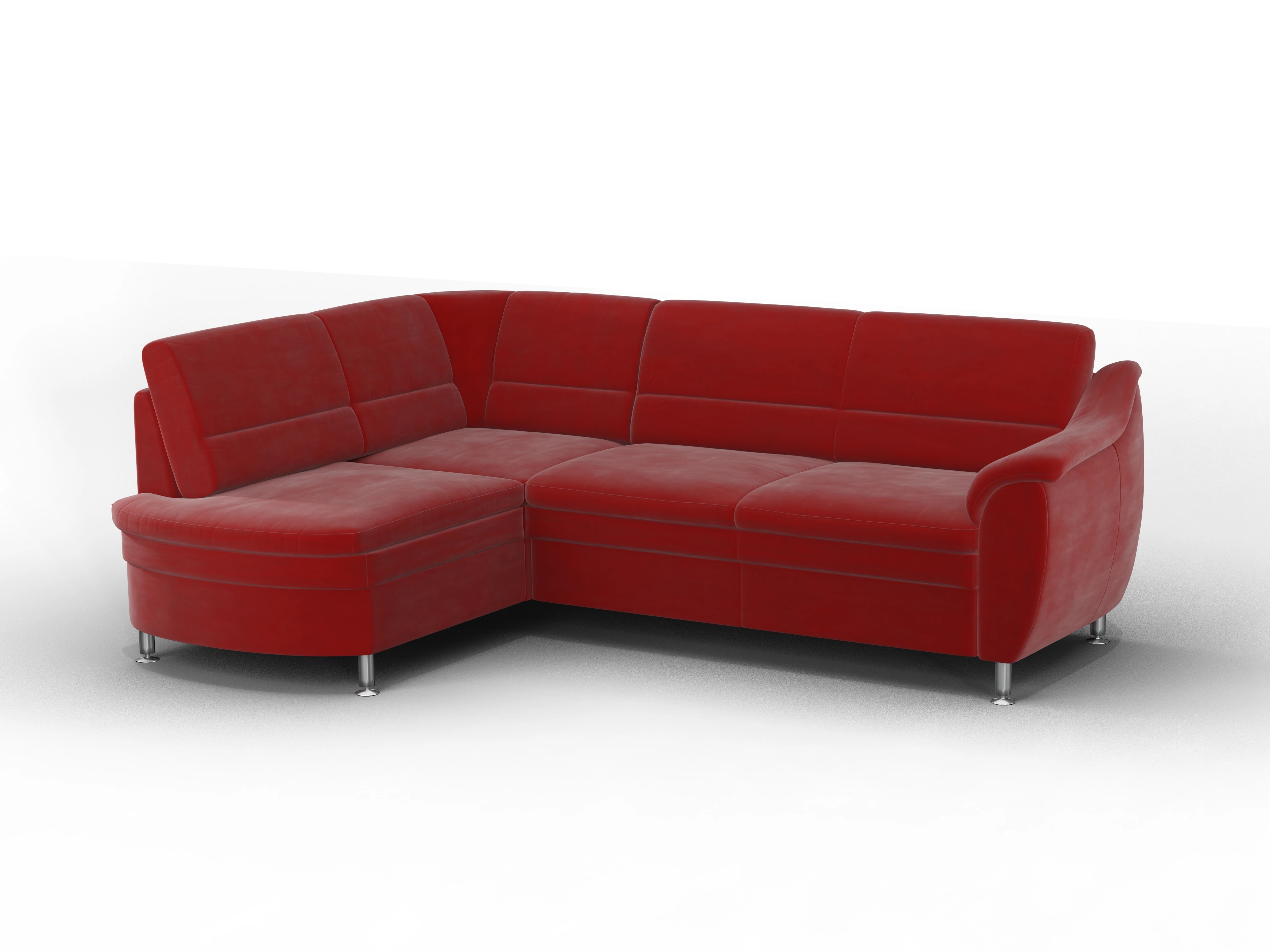 Ansicht des Produktes Christo Ecksofa links Abschluss offen in Stoff