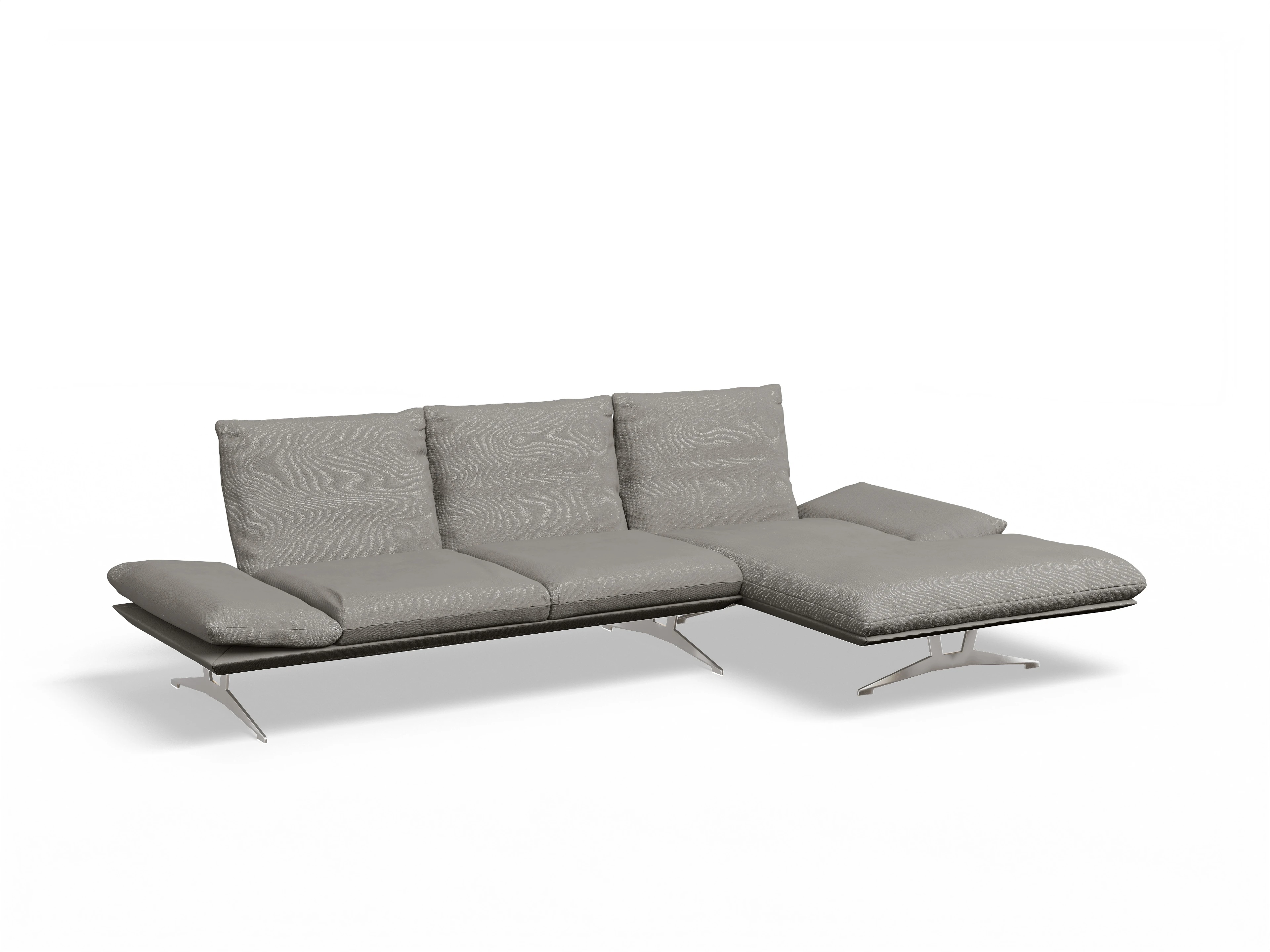 Ansicht des Produktes Francis Ecksofa rechts Abschluss offen in Stoff Braun
