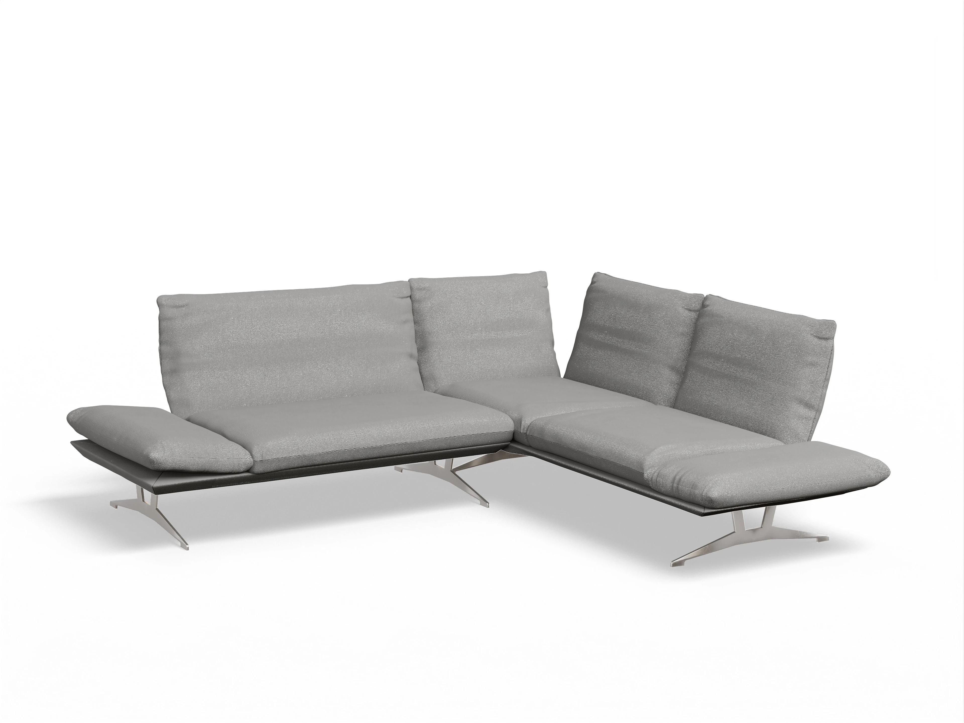 Ansicht des Produktes Francis Ecksofa rechts mit Armlehne in Stoff Grau